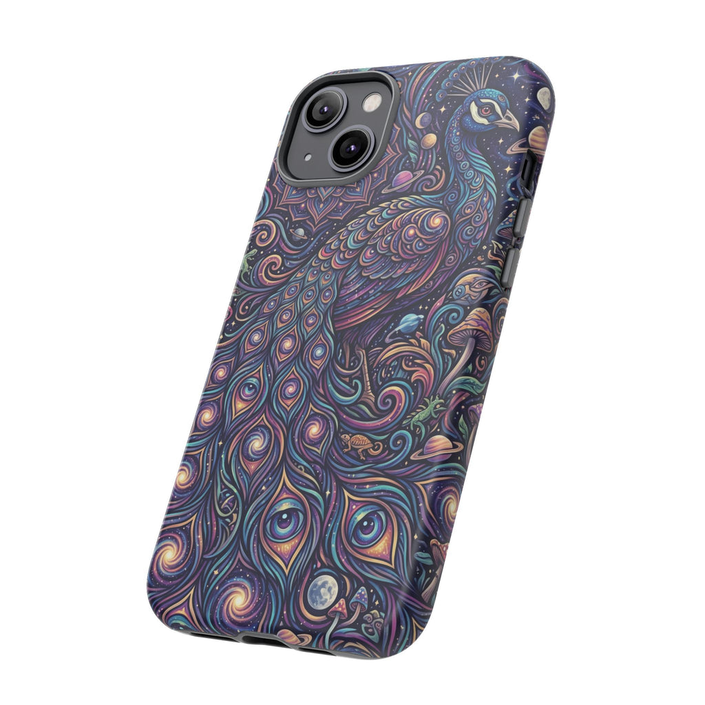 Peacock Mandala Phone Case — Protective Tough Case with Mystic Boho Design