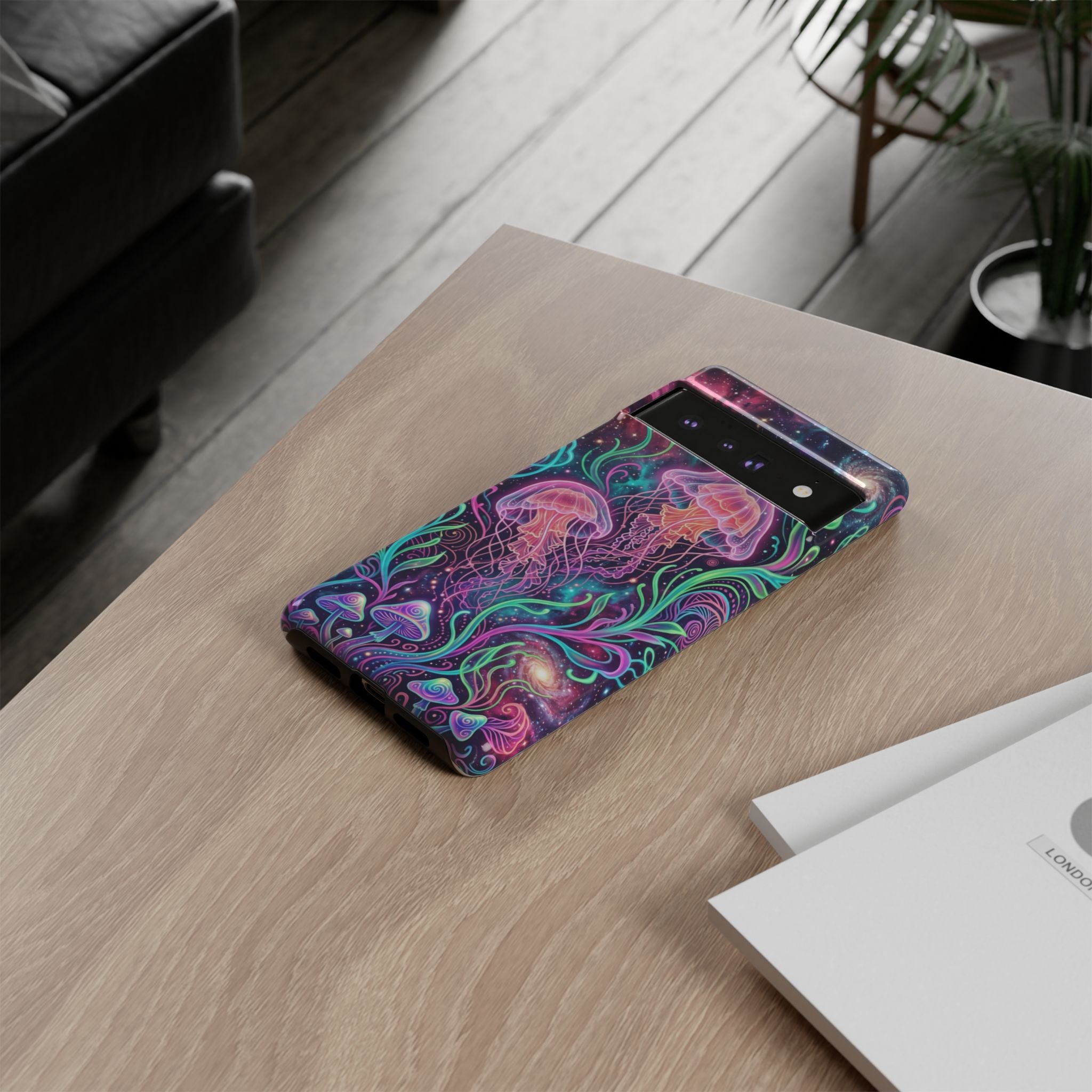 Jellyfish Galaxy Phone Case – Neon Sea Mushroom Tough Case