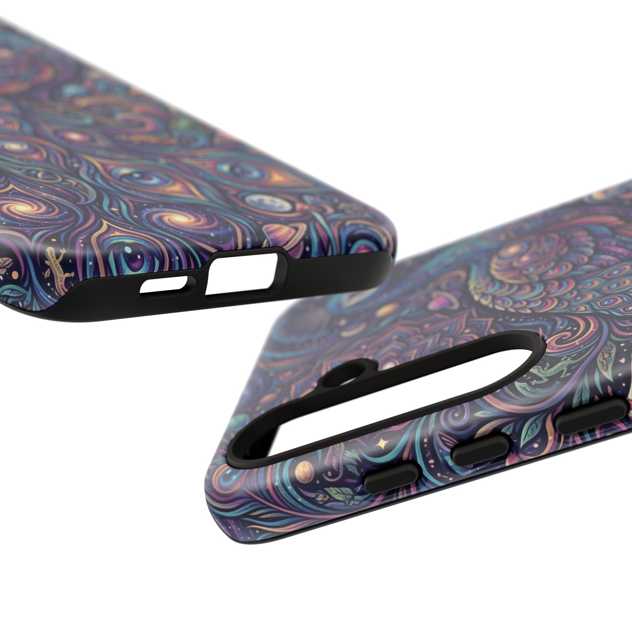 Peacock Mandala Phone Case — Protective Tough Case with Mystic Boho Design