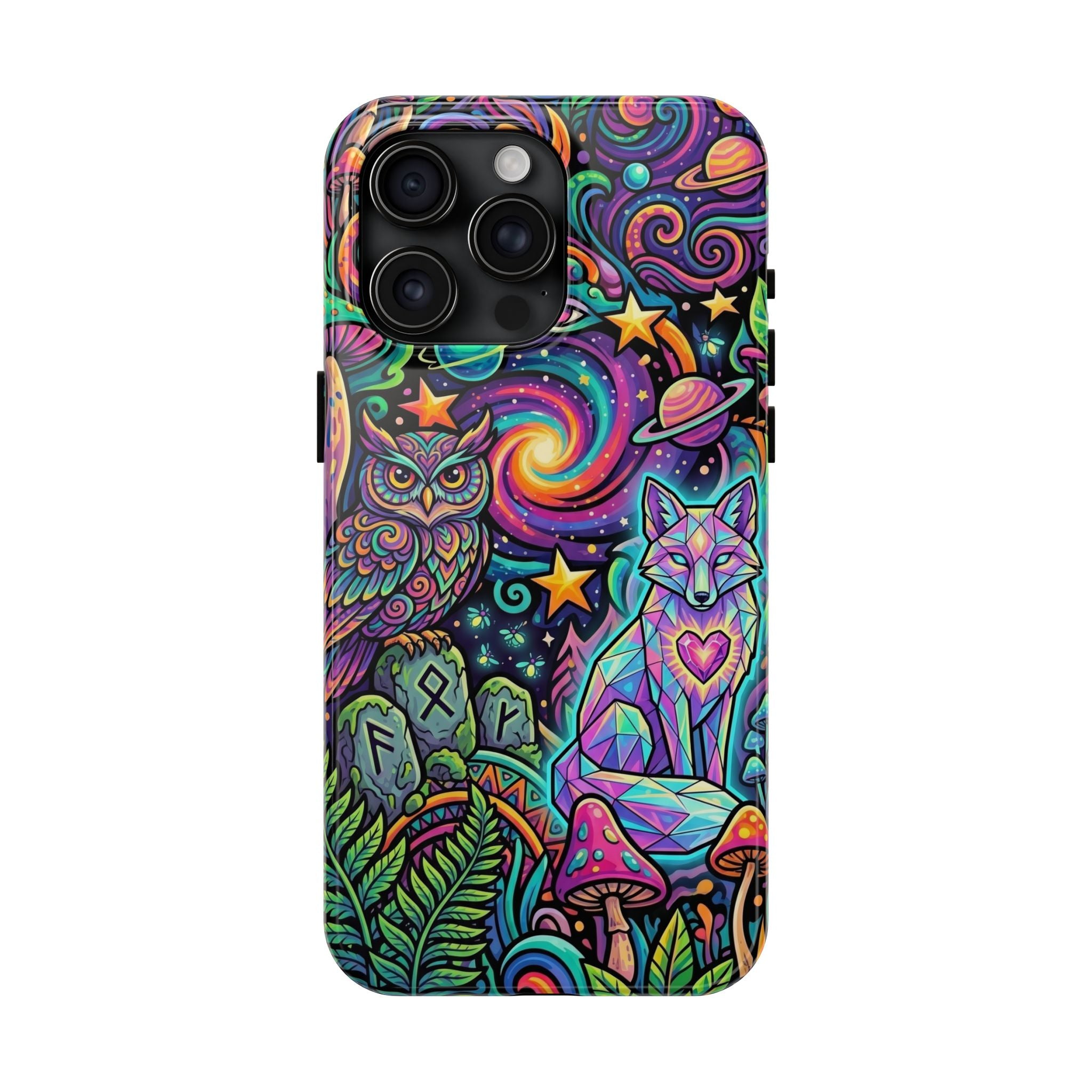 Psychedelic Owl/Wolf Tough Phone Cases