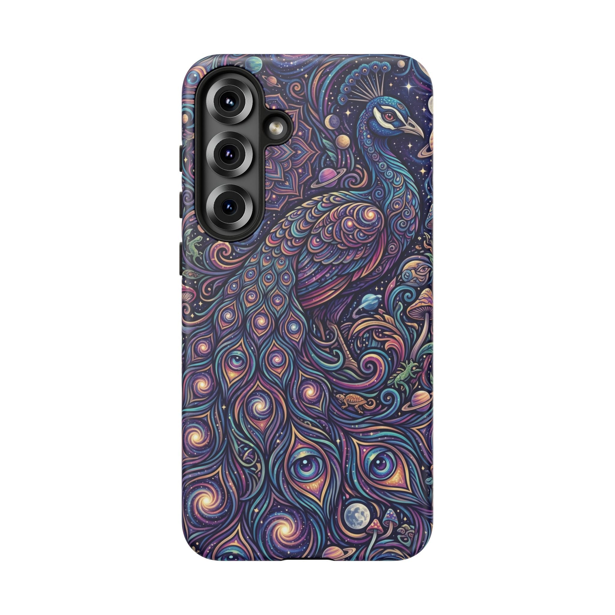 Peacock Mandala Phone Case — Protective Tough Case with Mystic Boho Design