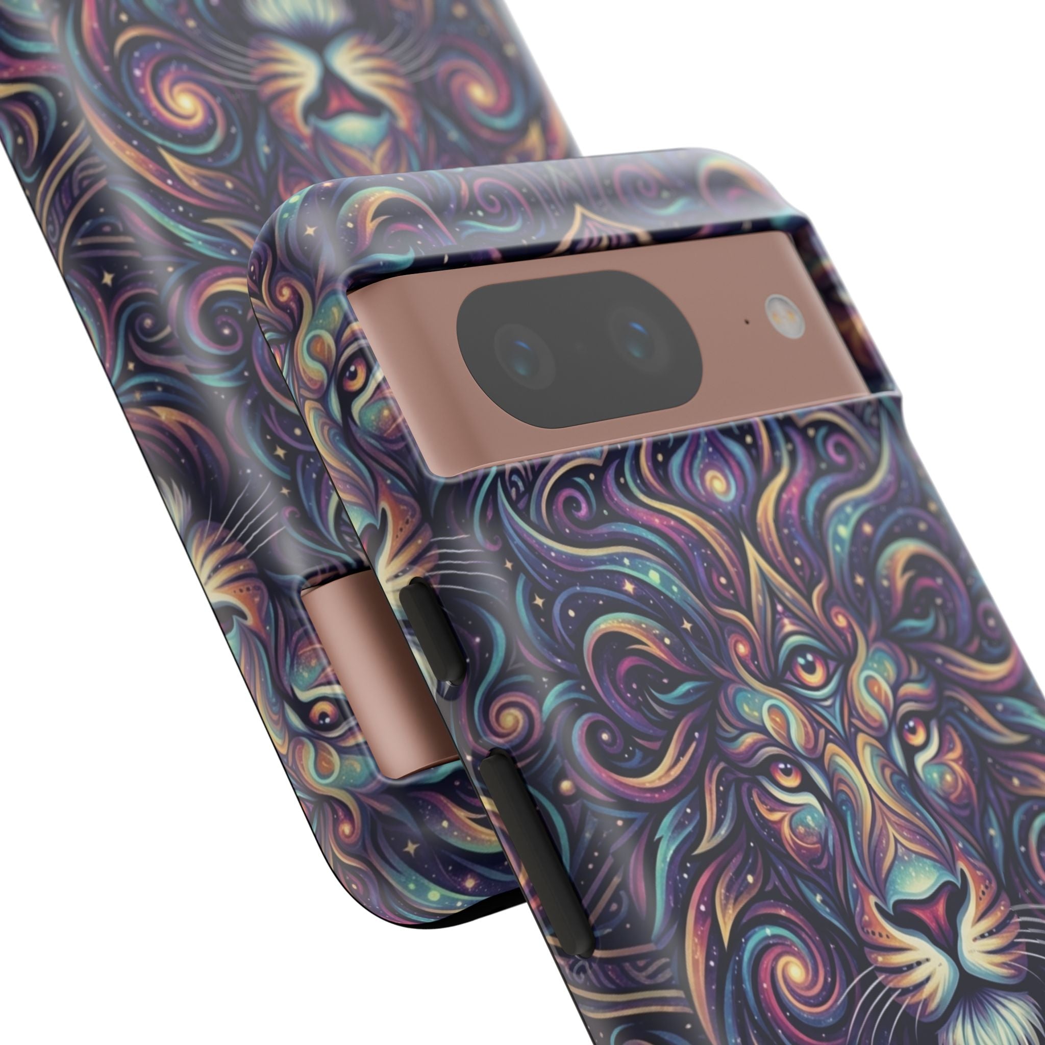 Lion Mandala Phone Case — Psychedelic Swirl Protective Cover