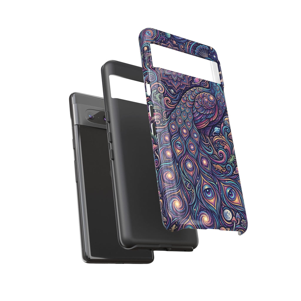 Peacock Mandala Phone Case — Protective Tough Case with Mystic Boho Design