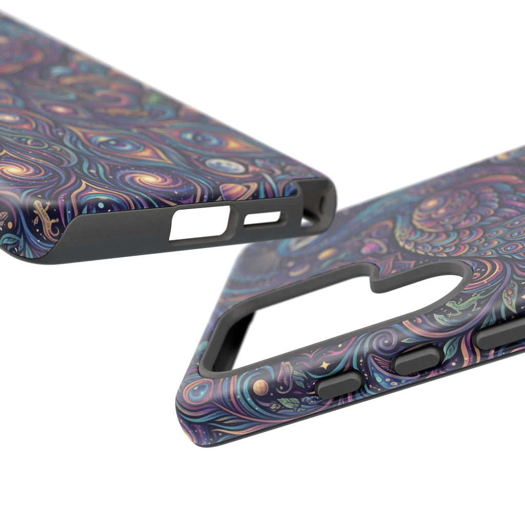 Peacock Mandala Phone Case — Protective Tough Case with Mystic Boho Design