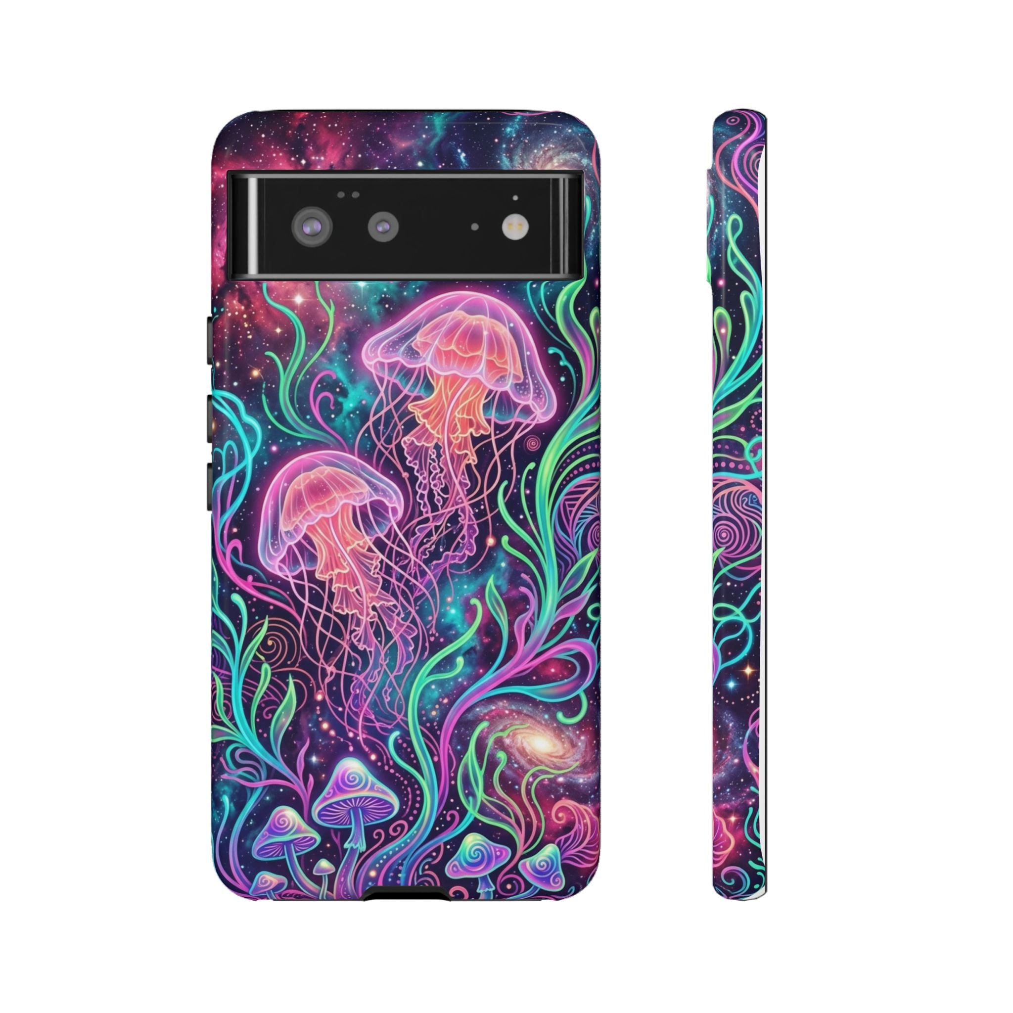 Jellyfish Galaxy Phone Case – Neon Sea Mushroom Tough Case