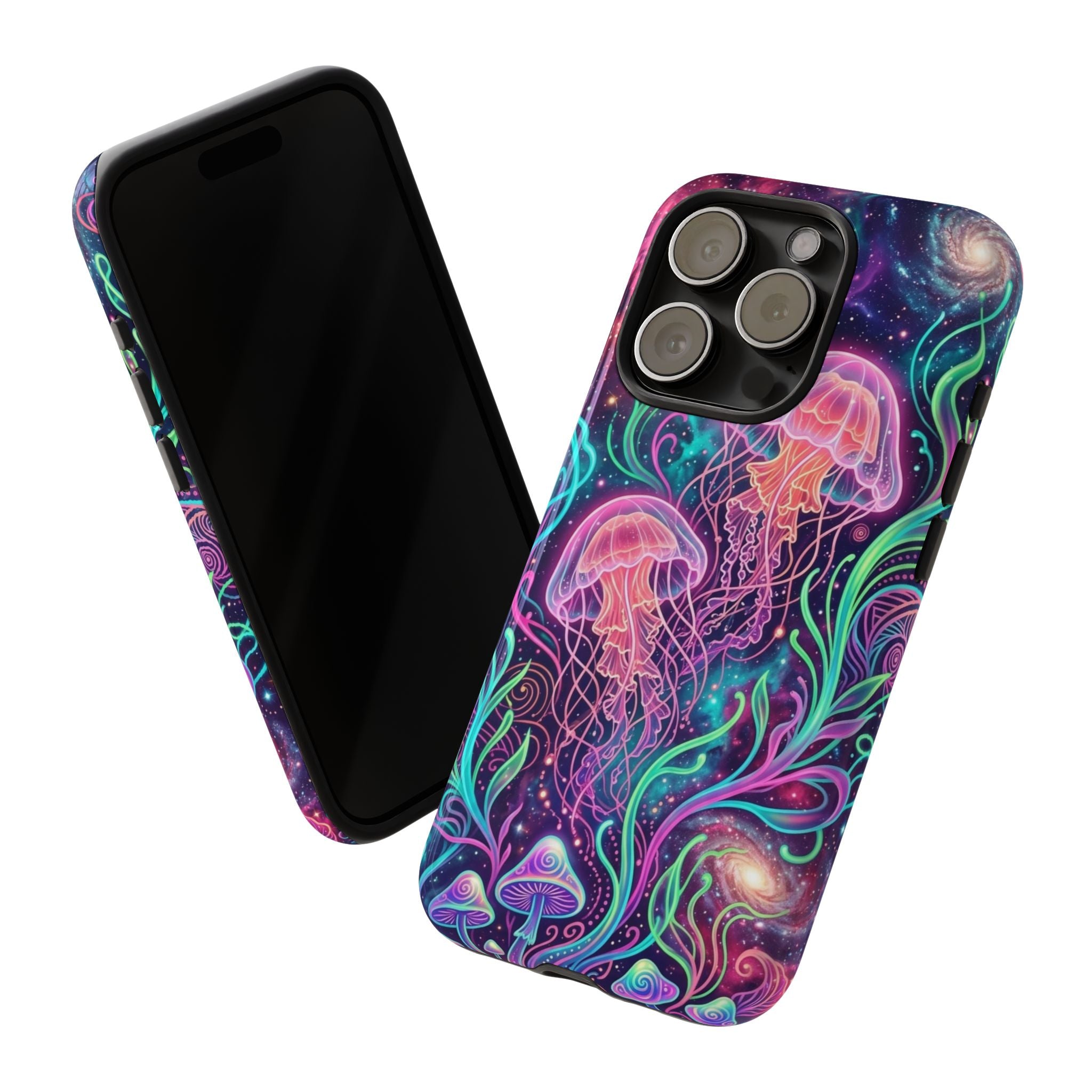 Jellyfish Galaxy Phone Case – Neon Sea Mushroom Tough Case