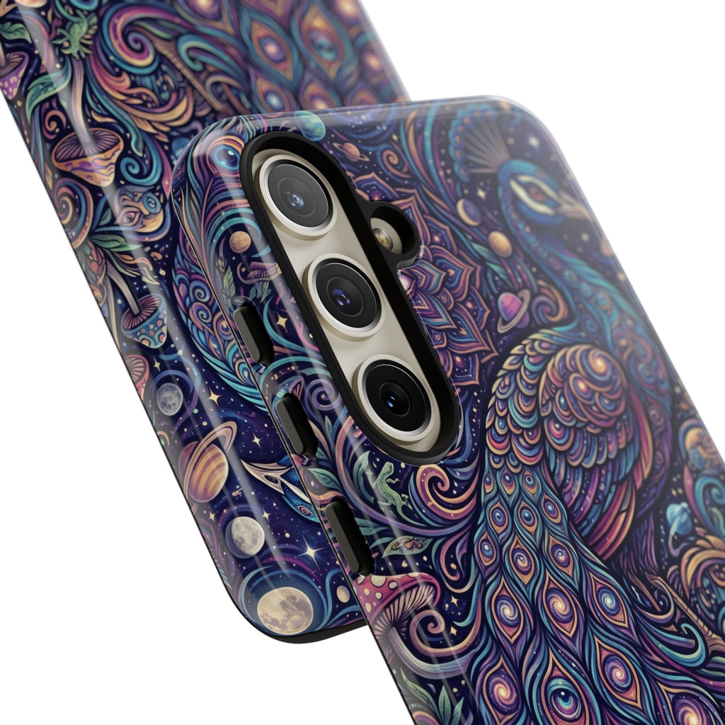 Peacock Mandala Phone Case — Protective Tough Case with Mystic Boho Design