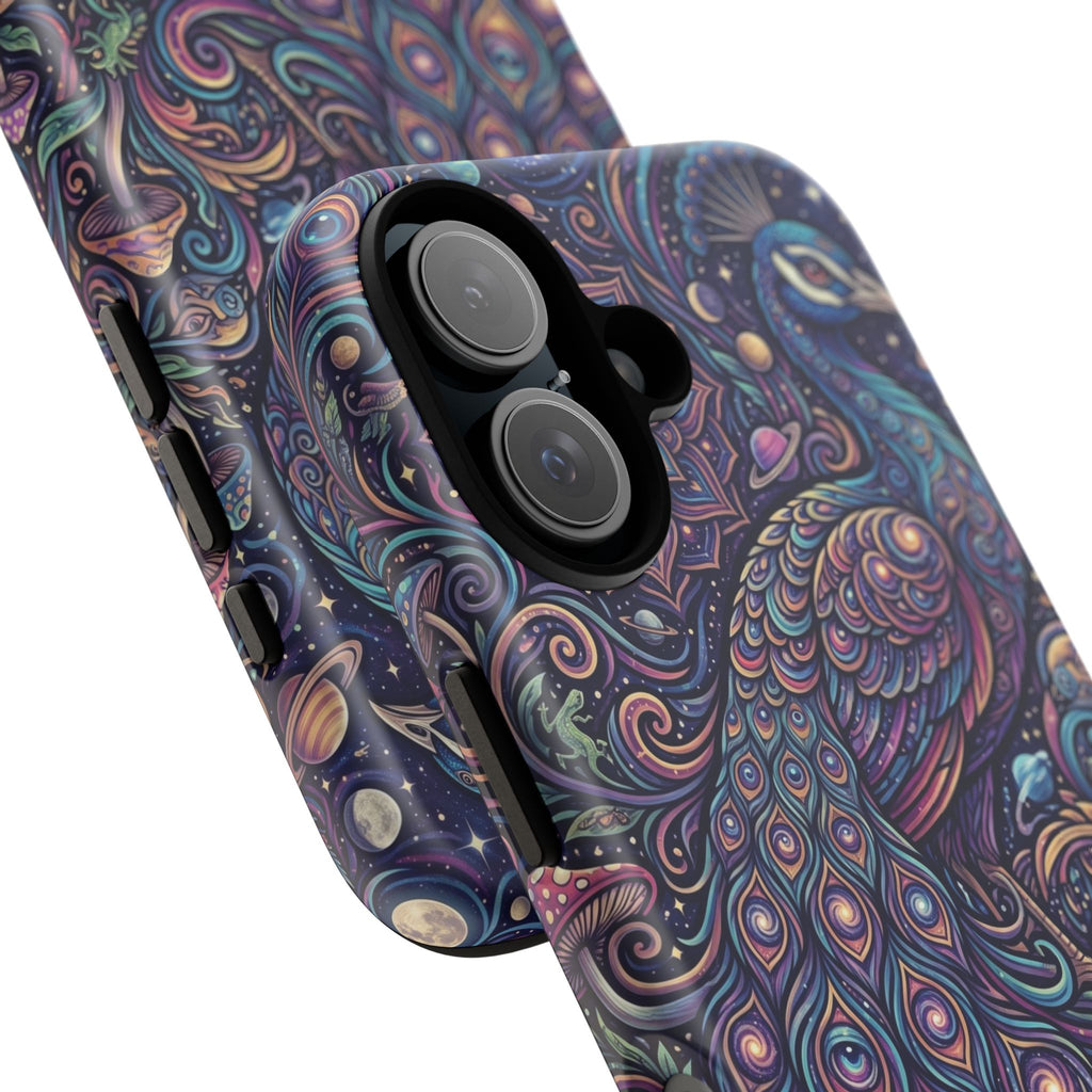 Peacock Mandala Phone Case — Protective Tough Case with Mystic Boho Design