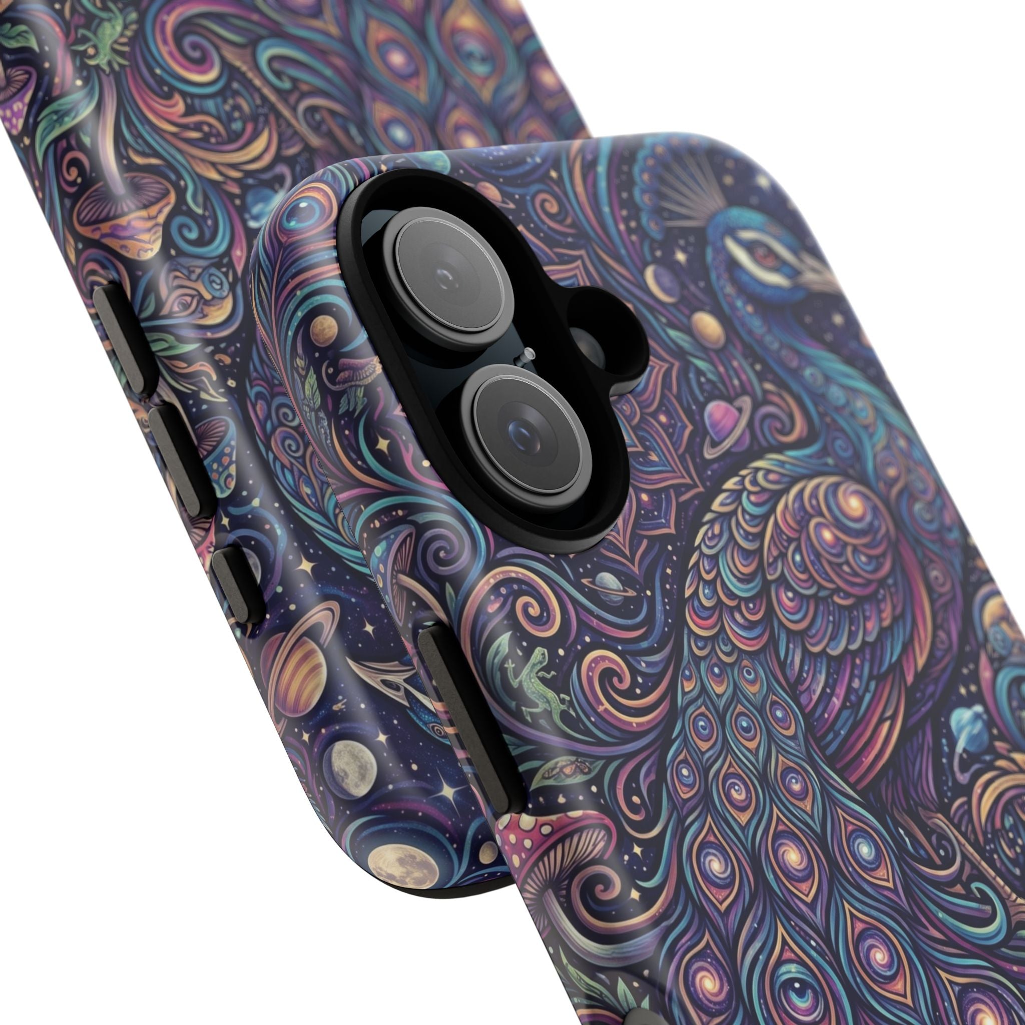 Peacock Mandala Phone Case — Protective Tough Case with Mystic Boho Design
