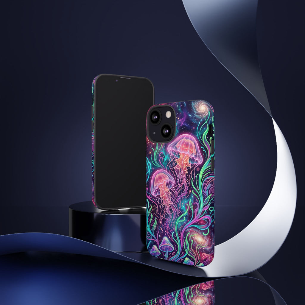 Jellyfish Galaxy Phone Case – Neon Sea Mushroom Tough Case