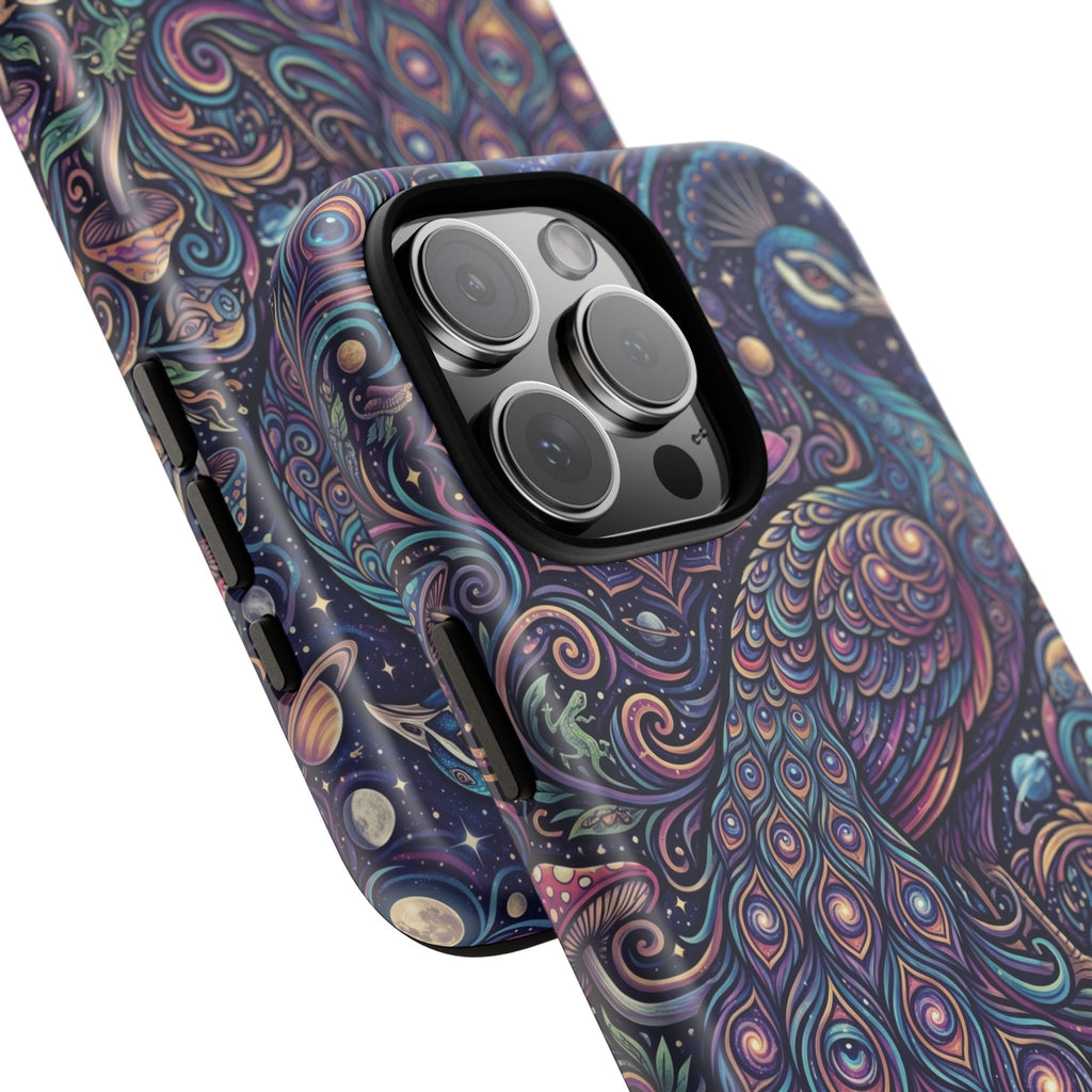 Peacock Mandala Phone Case — Protective Tough Case with Mystic Boho Design