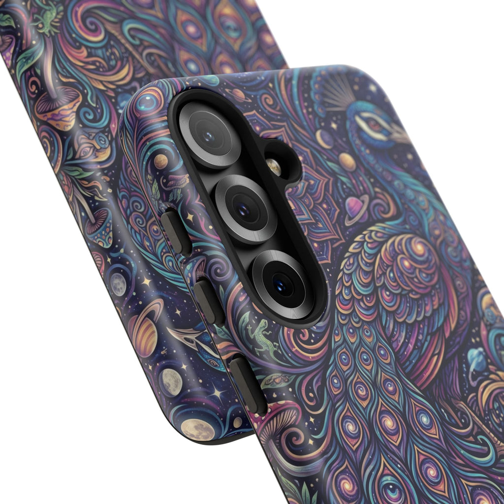 Peacock Mandala Phone Case — Protective Tough Case with Mystic Boho Design