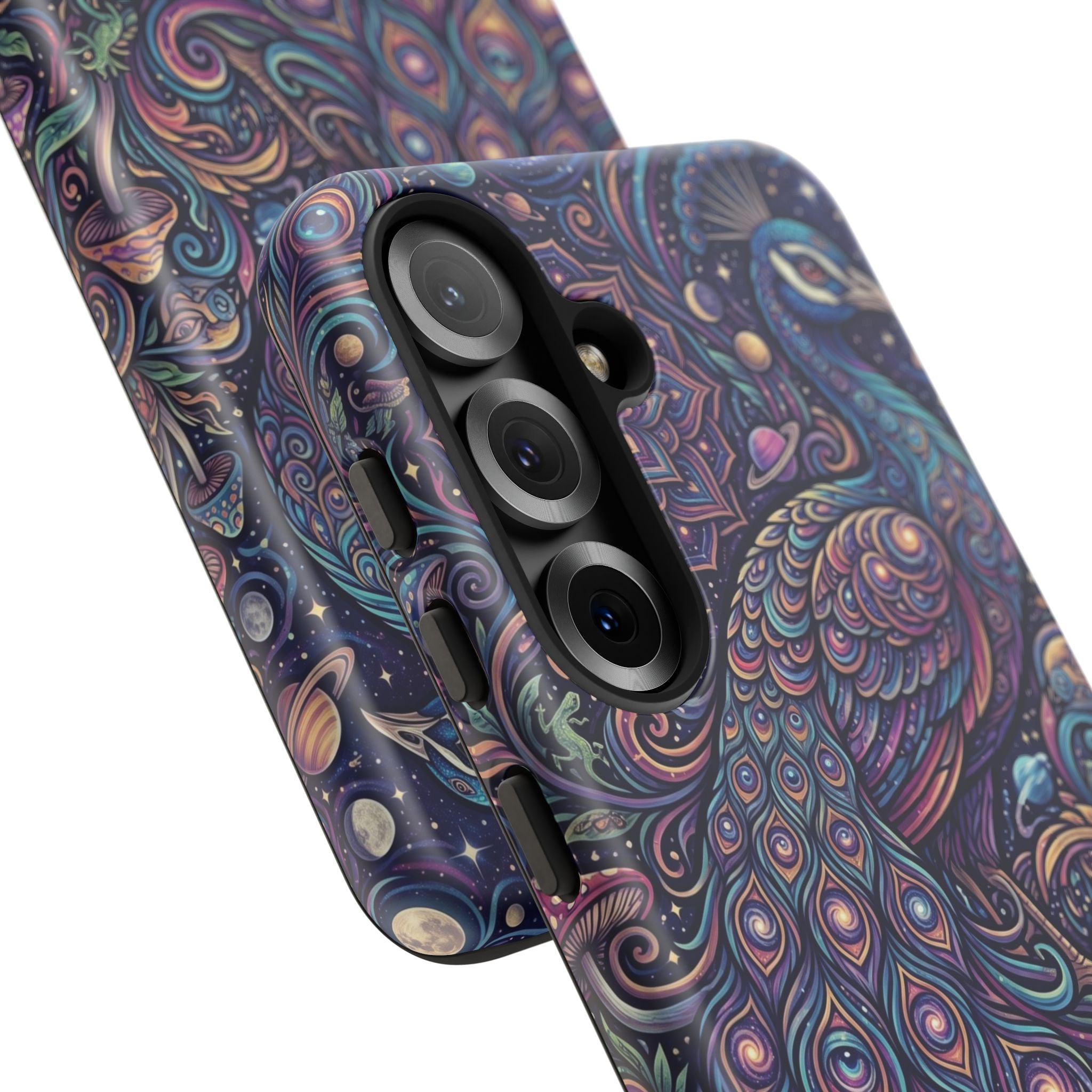 Peacock Mandala Phone Case — Protective Tough Case with Mystic Boho Design