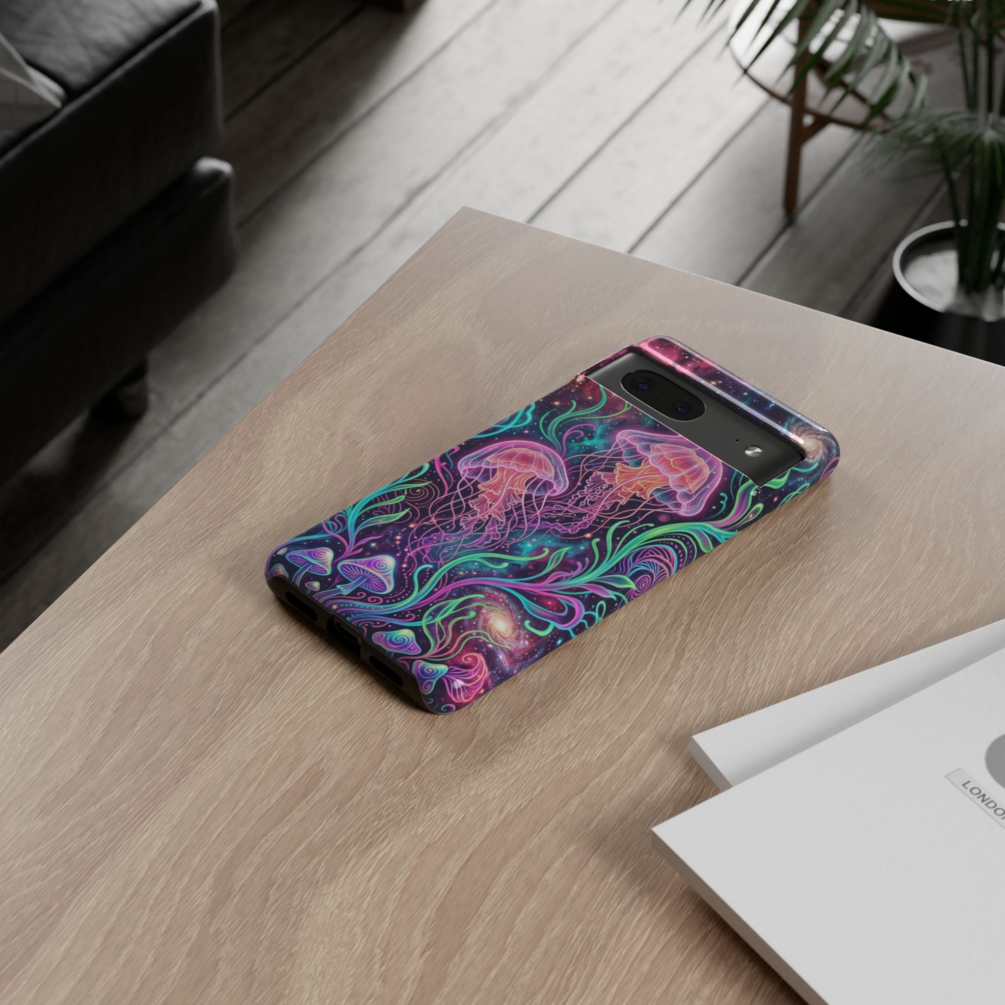 Jellyfish Galaxy Phone Case – Neon Sea Mushroom Tough Case