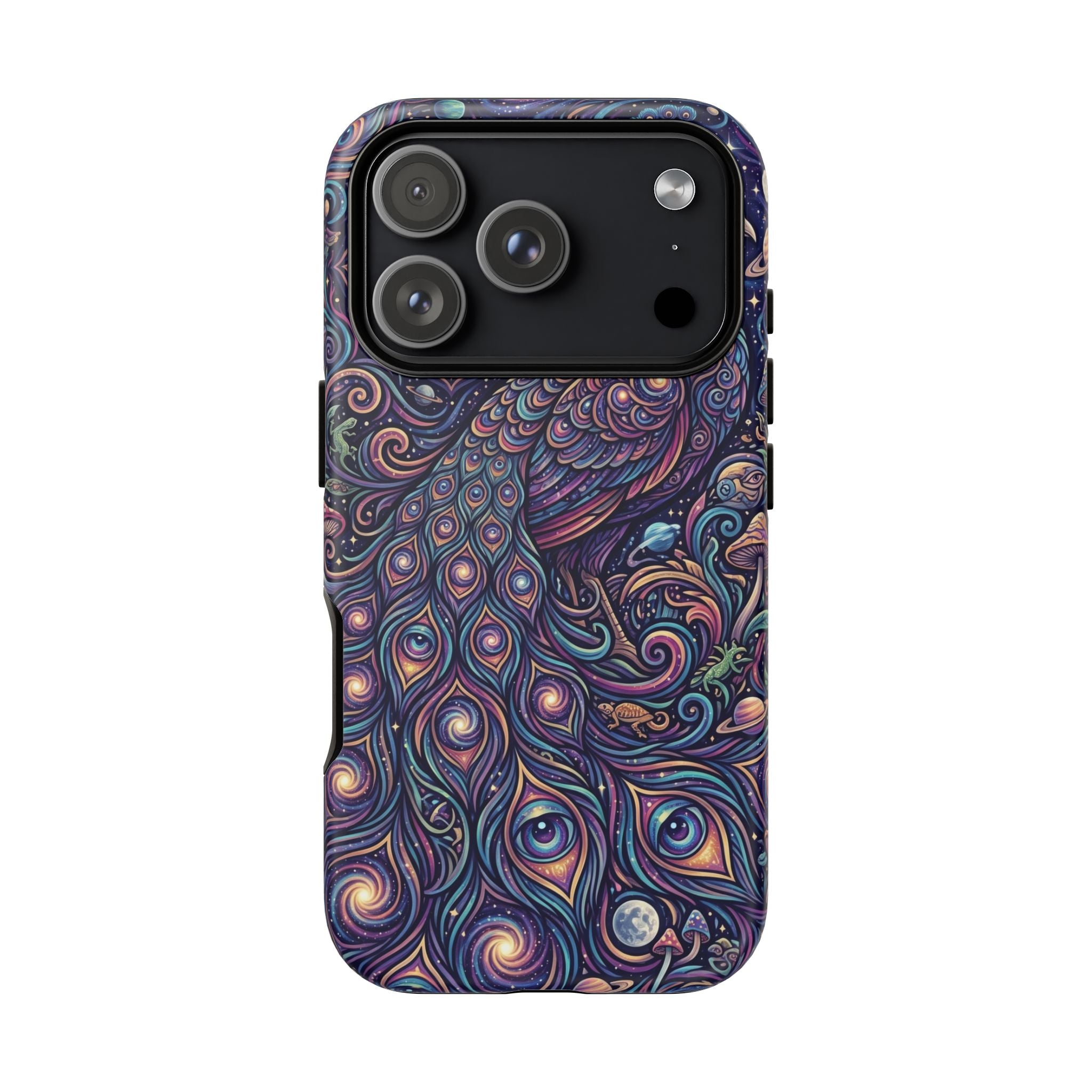 Peacock Mandala Phone Case — Protective Tough Case with Mystic Boho Design
