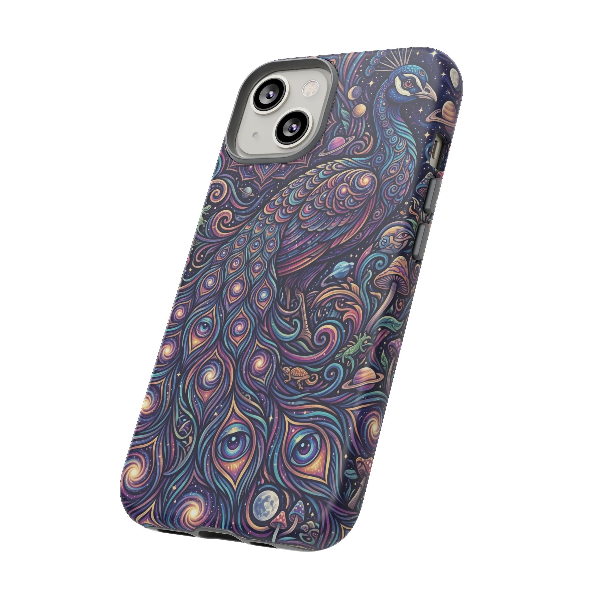 Peacock Mandala Phone Case — Protective Tough Case with Mystic Boho Design