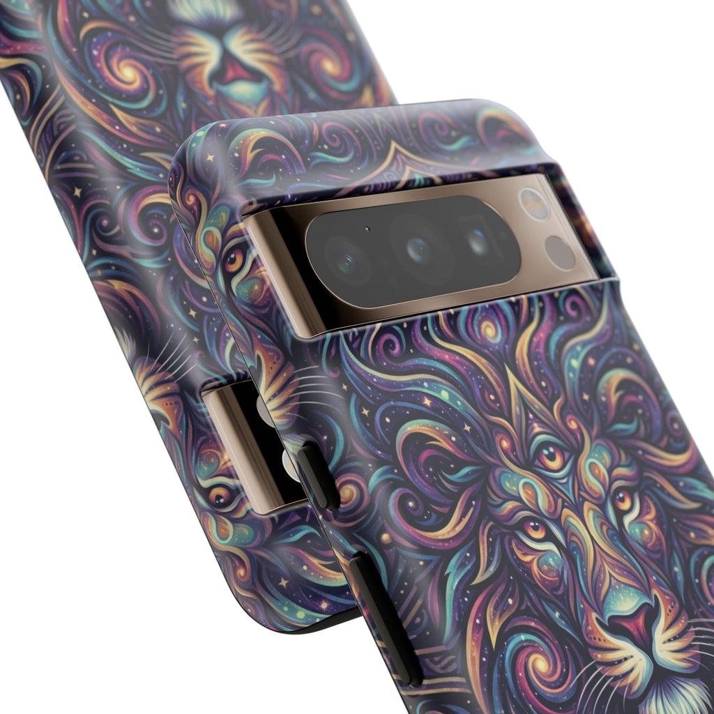 Lion Mandala Phone Case — Psychedelic Swirl Protective Cover