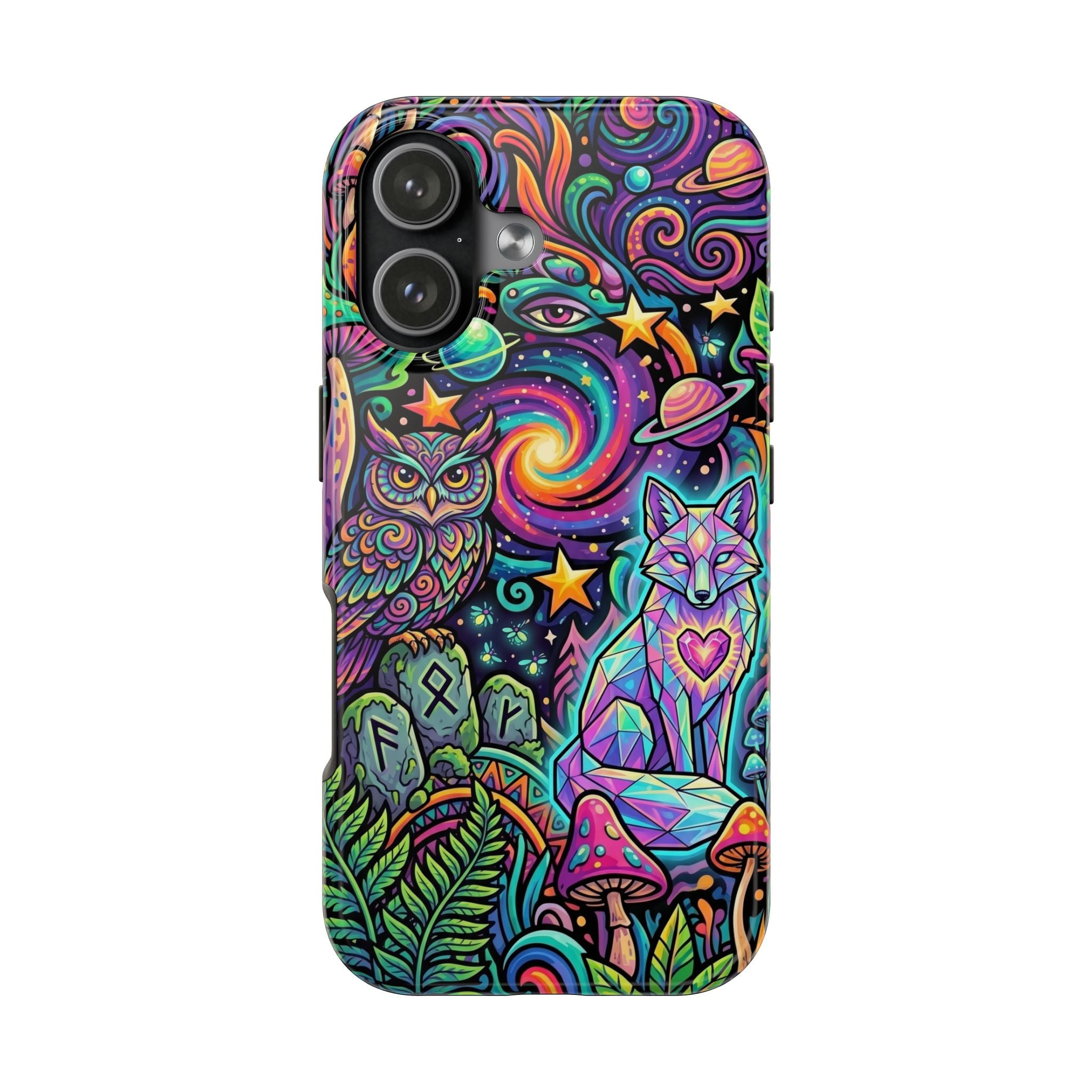 Psychedelic Owl/Wolf Tough Phone Cases