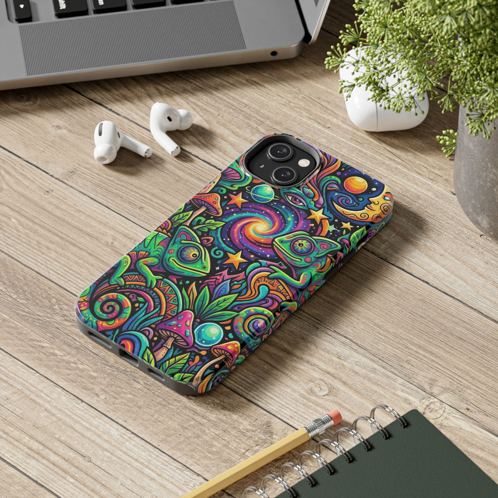 Psychedelic Chameleon Swirl Tough Phone Case