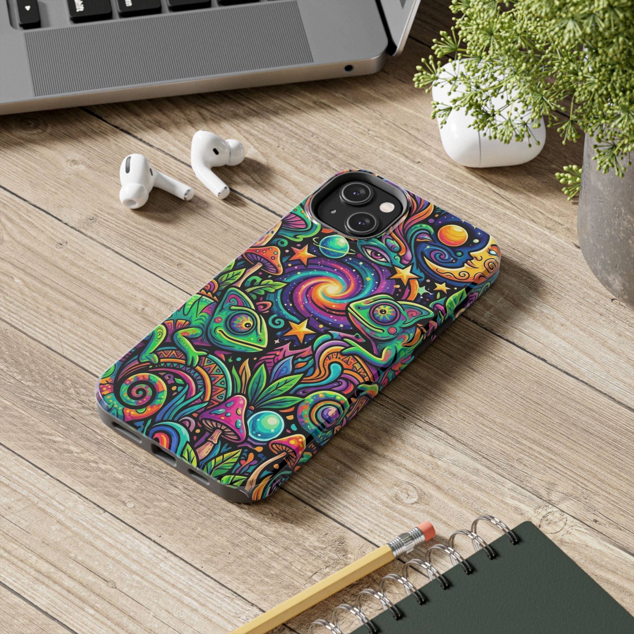 Psychedelic Chameleon Swirl Tough Phone Case