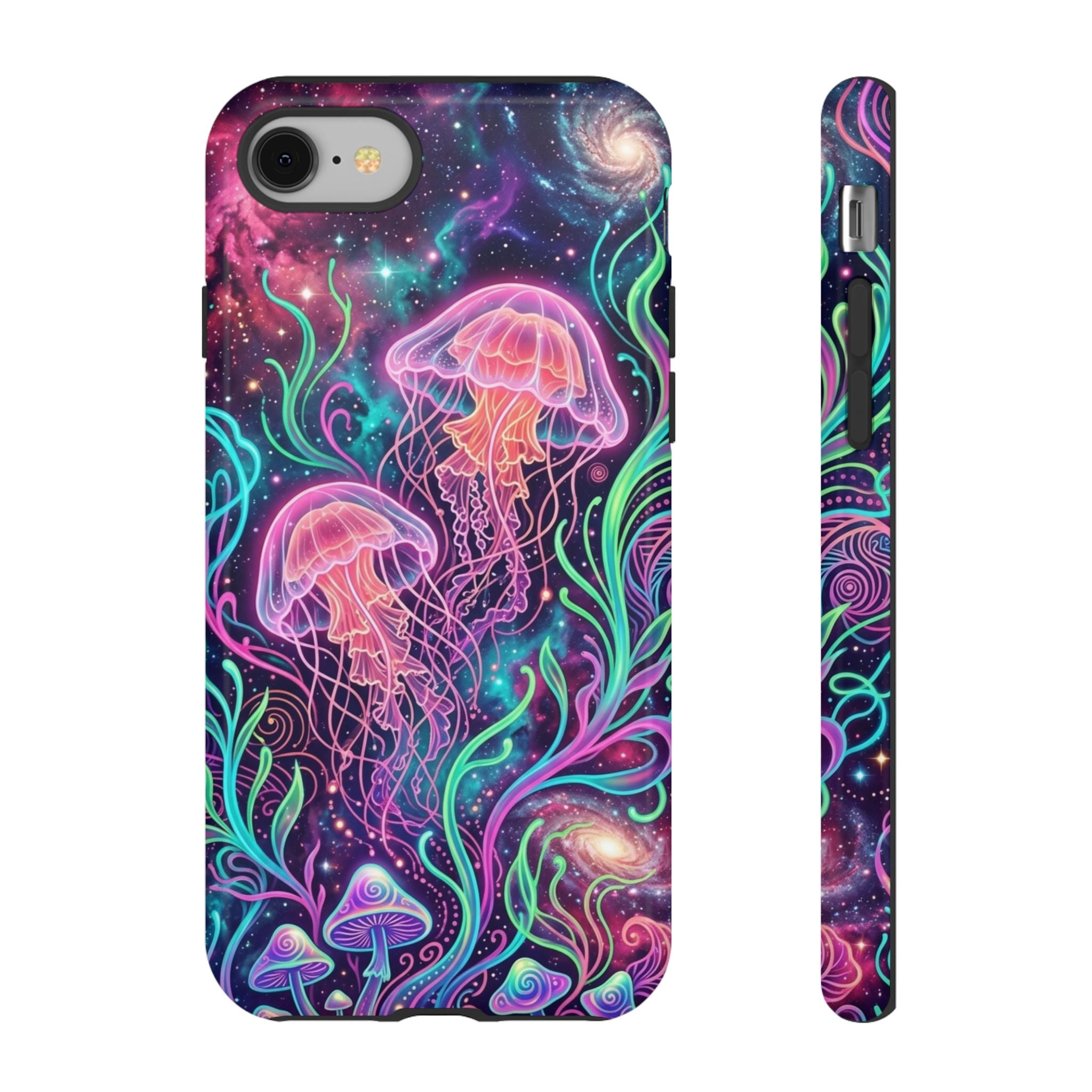 Jellyfish Galaxy Phone Case – Neon Sea Mushroom Tough Case