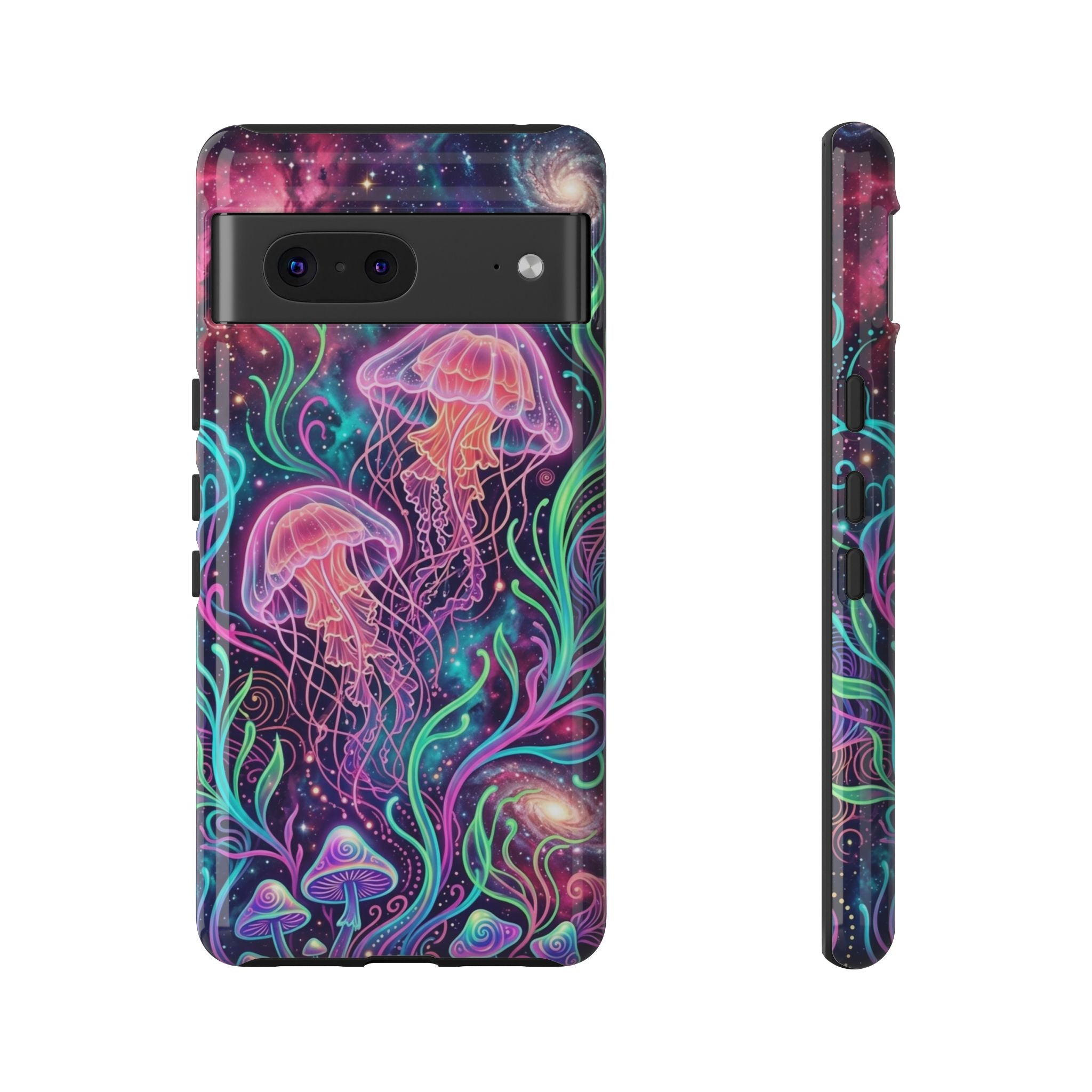 Jellyfish Galaxy Phone Case – Neon Sea Mushroom Tough Case