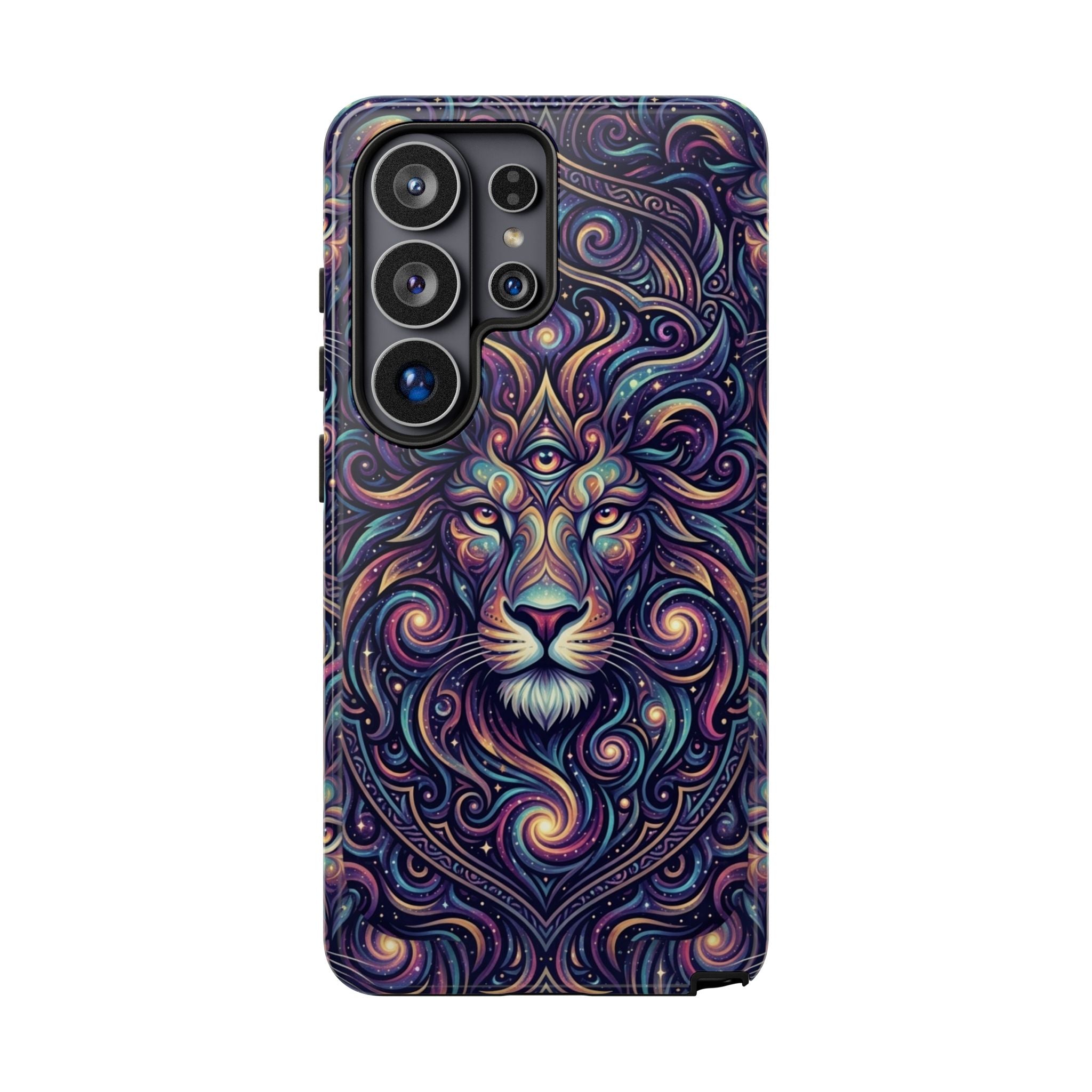 Lion Mandala Phone Case — Psychedelic Swirl Protective Cover