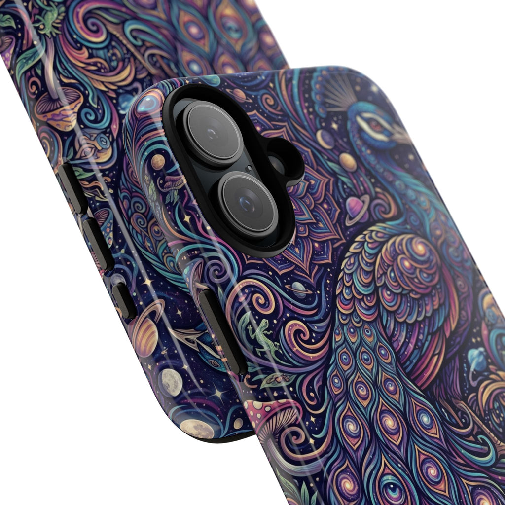 Peacock Mandala Phone Case — Protective Tough Case with Mystic Boho Design