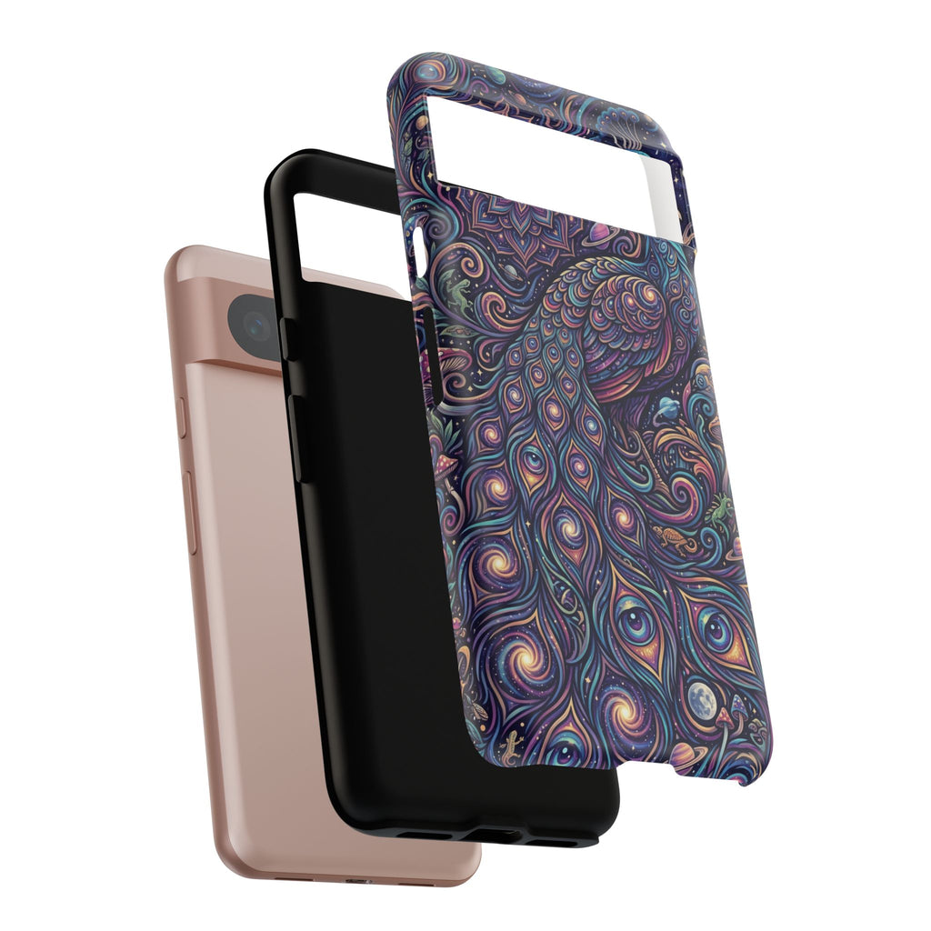 Peacock Mandala Phone Case — Protective Tough Case with Mystic Boho Design