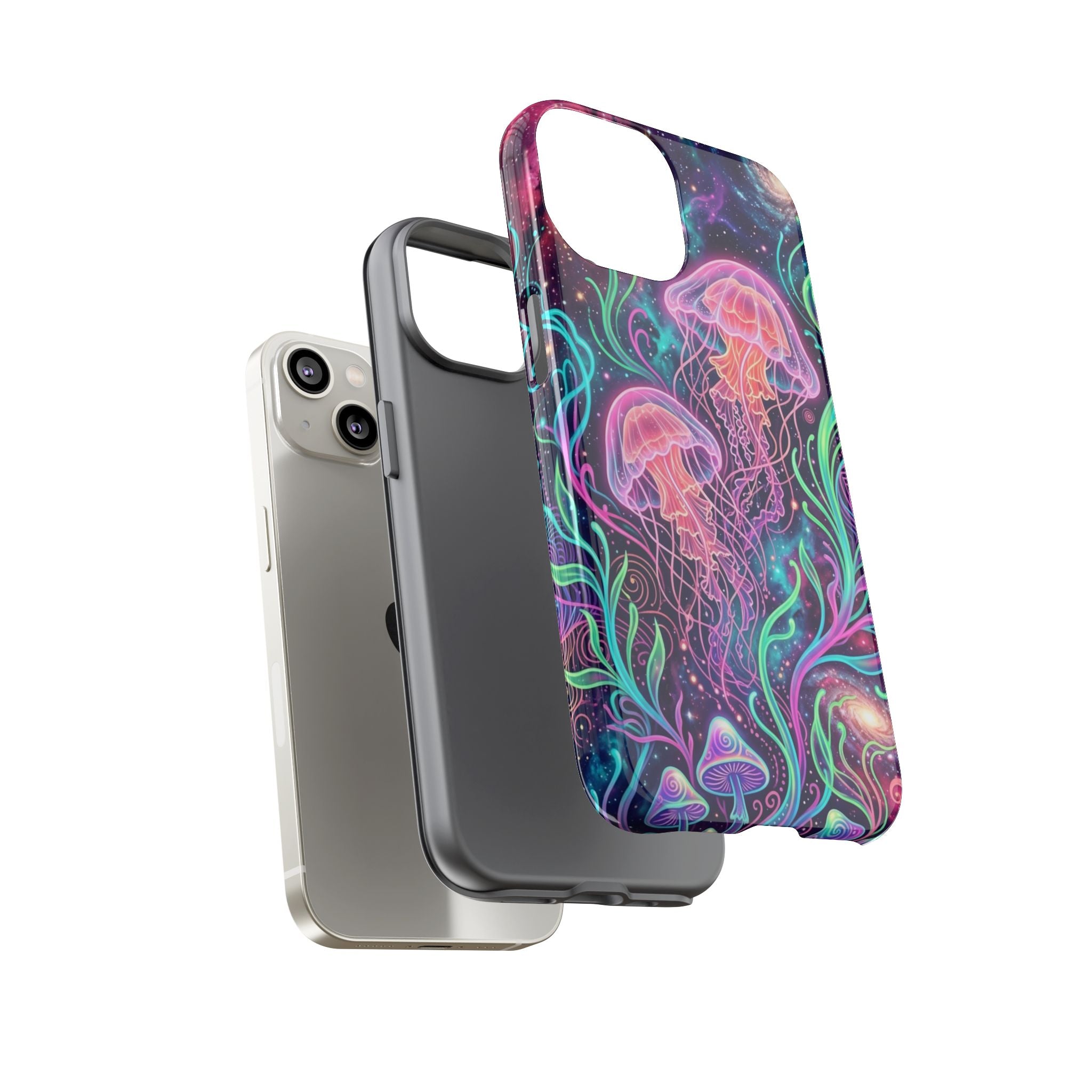 Jellyfish Galaxy Phone Case – Neon Sea Mushroom Tough Case