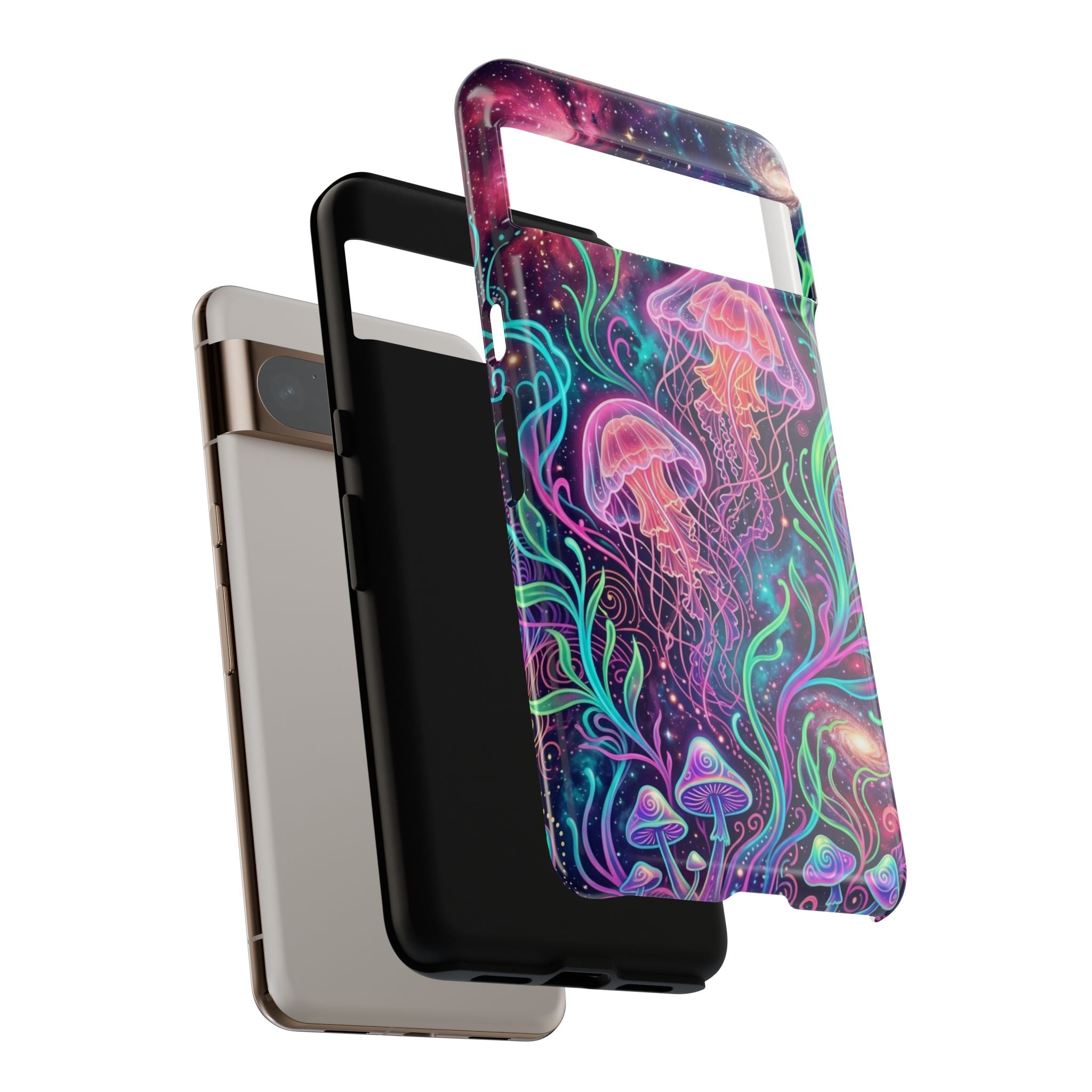 Jellyfish Galaxy Phone Case – Neon Sea Mushroom Tough Case