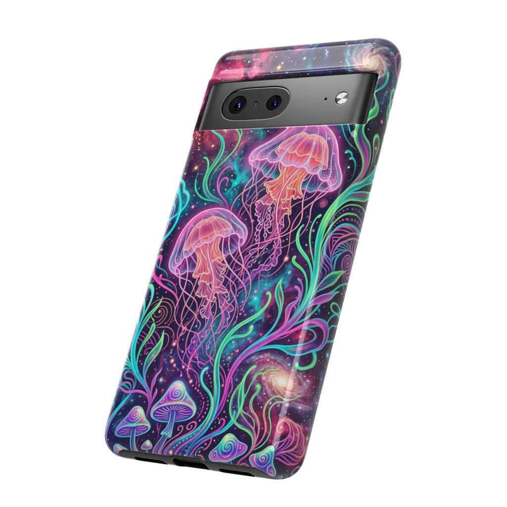 Jellyfish Galaxy Phone Case – Neon Sea Mushroom Tough Case