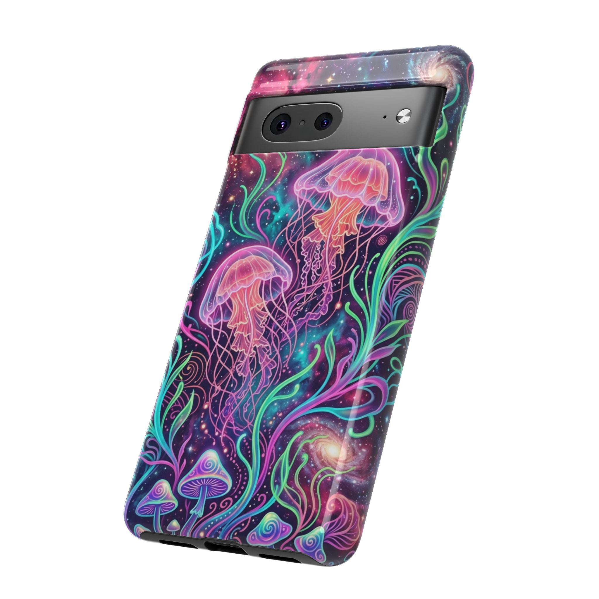 Jellyfish Galaxy Phone Case – Neon Sea Mushroom Tough Case