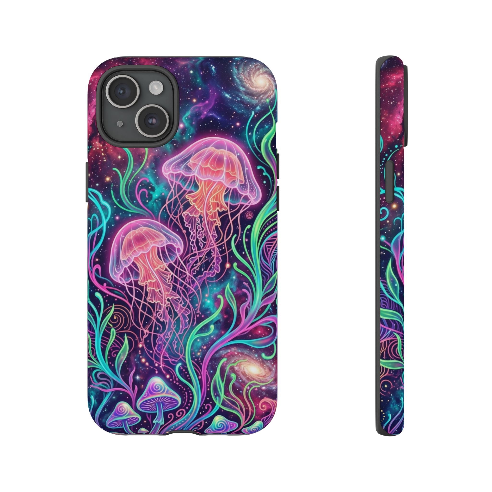 Jellyfish Galaxy Phone Case – Neon Sea Mushroom Tough Case