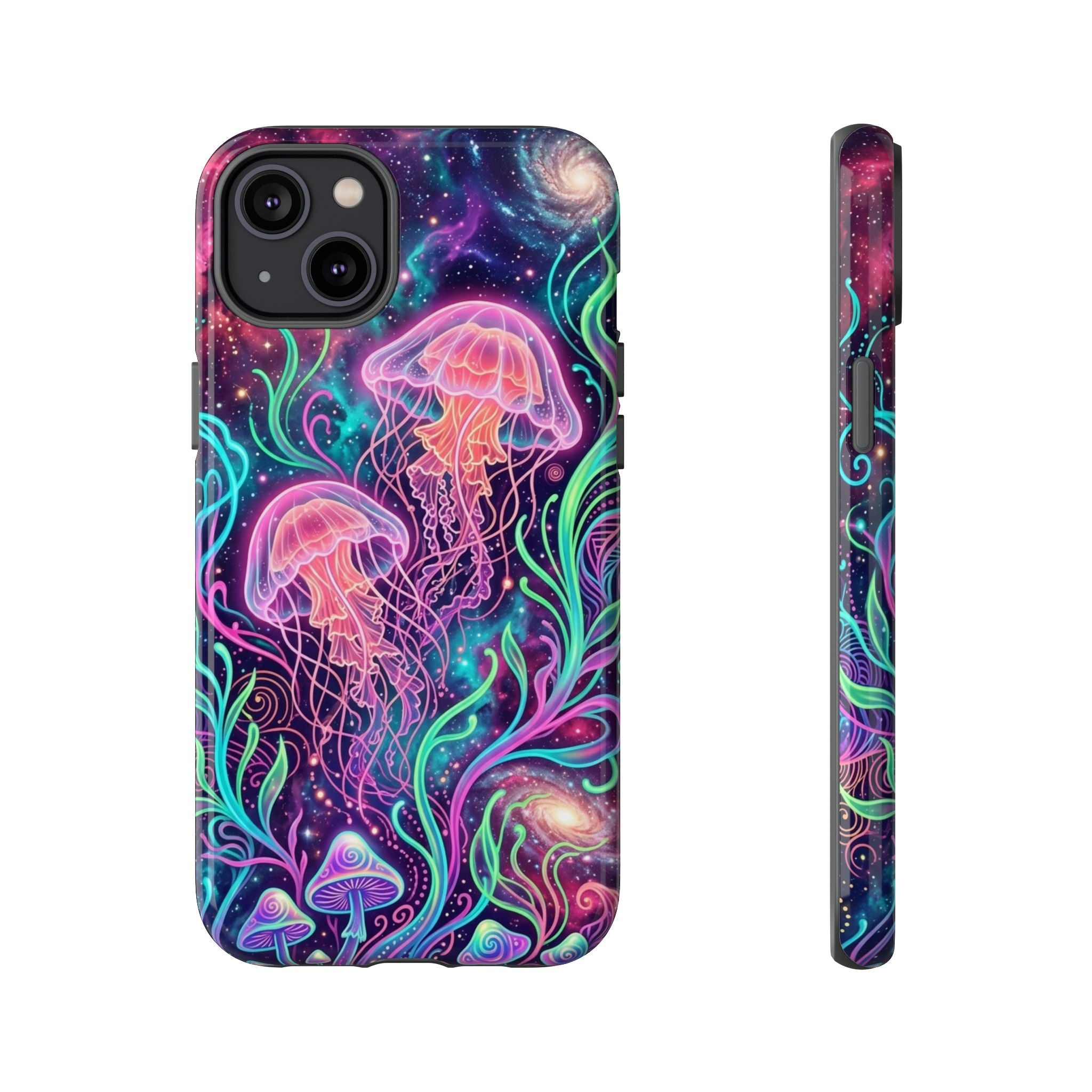 Jellyfish Galaxy Phone Case – Neon Sea Mushroom Tough Case