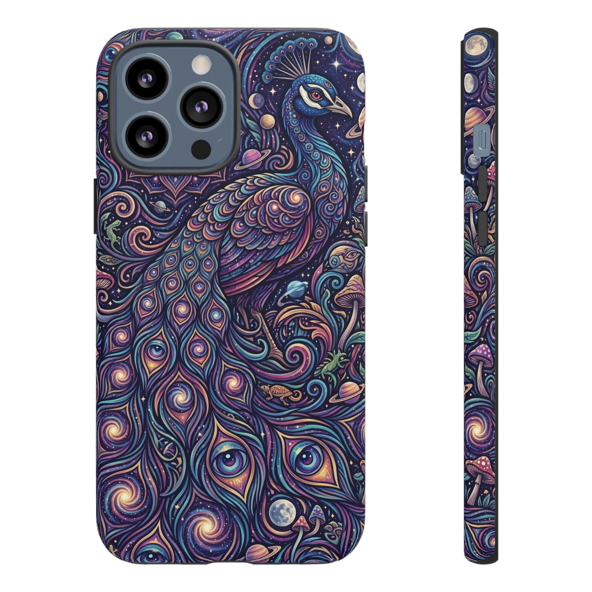Peacock Mandala Phone Case — Protective Tough Case with Mystic Boho Design