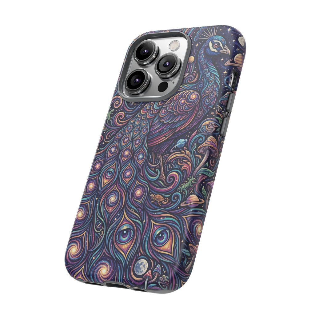 Peacock Mandala Phone Case — Protective Tough Case with Mystic Boho Design