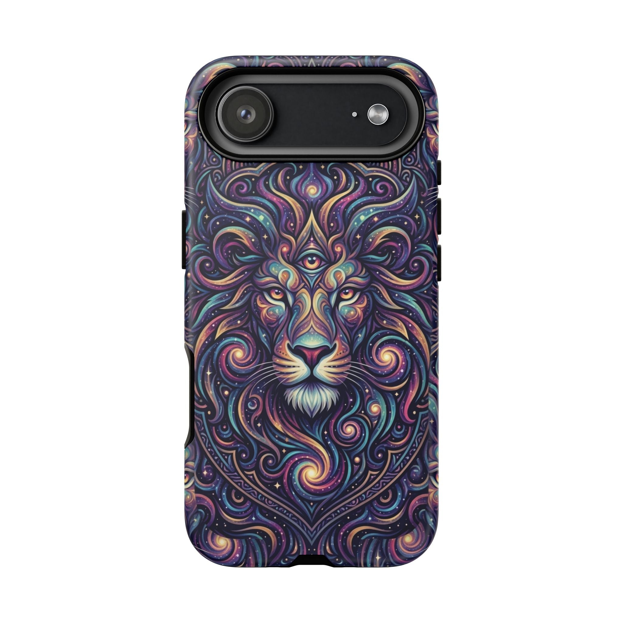 Lion Mandala Phone Case — Psychedelic Swirl Protective Cover