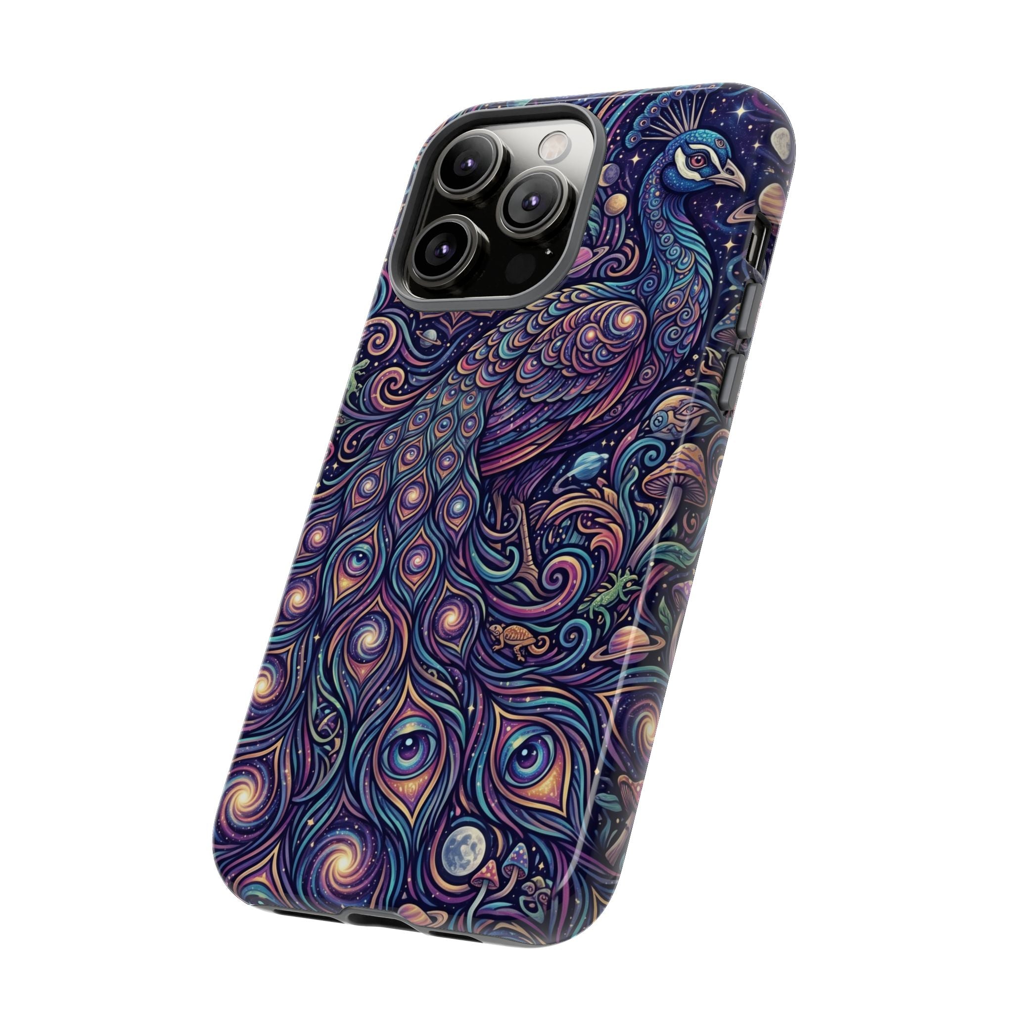 Peacock Mandala Phone Case — Protective Tough Case with Mystic Boho Design