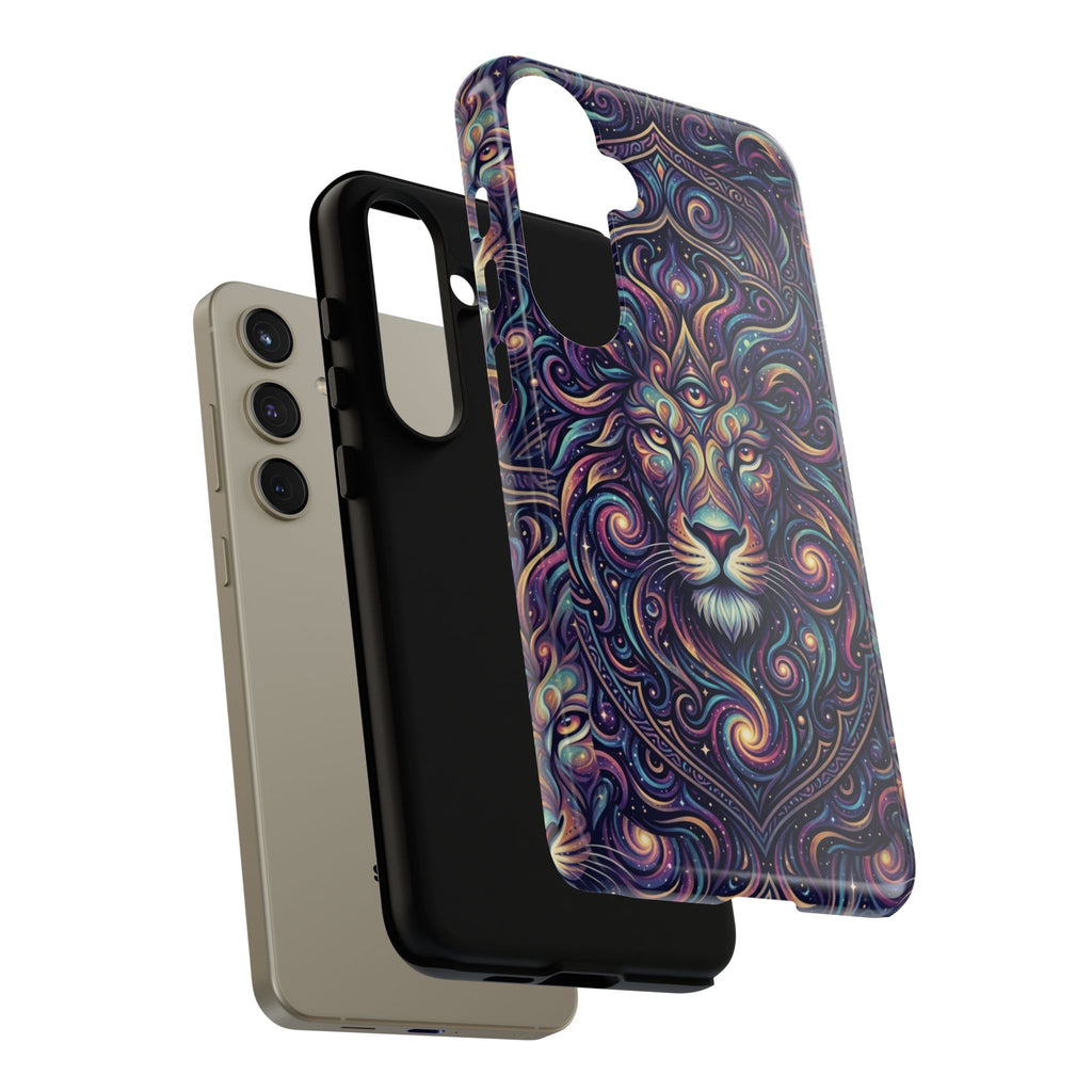 Lion Mandala Phone Case — Psychedelic Swirl Protective Cover