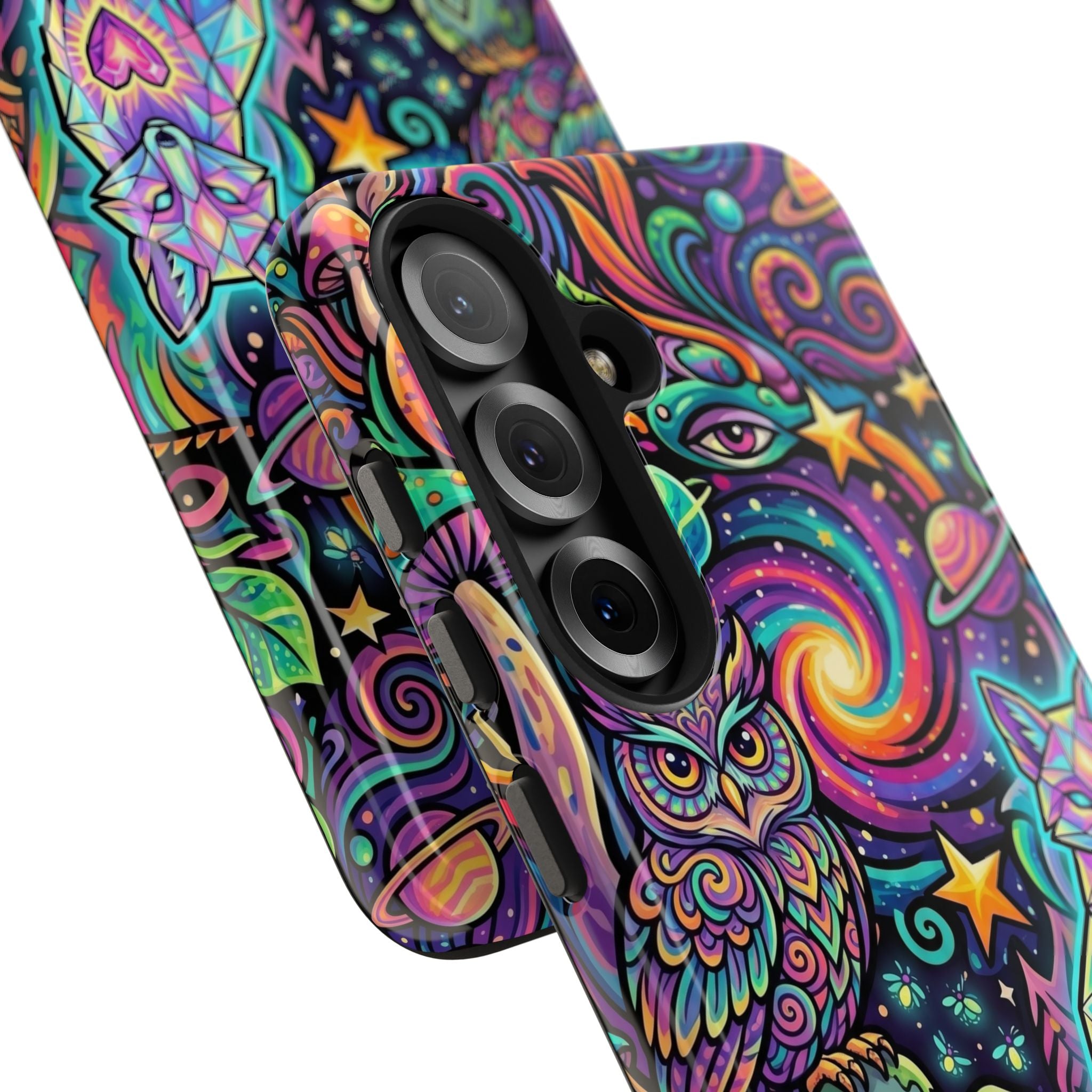 Psychedelic Owl/Wolf Tough Phone Cases