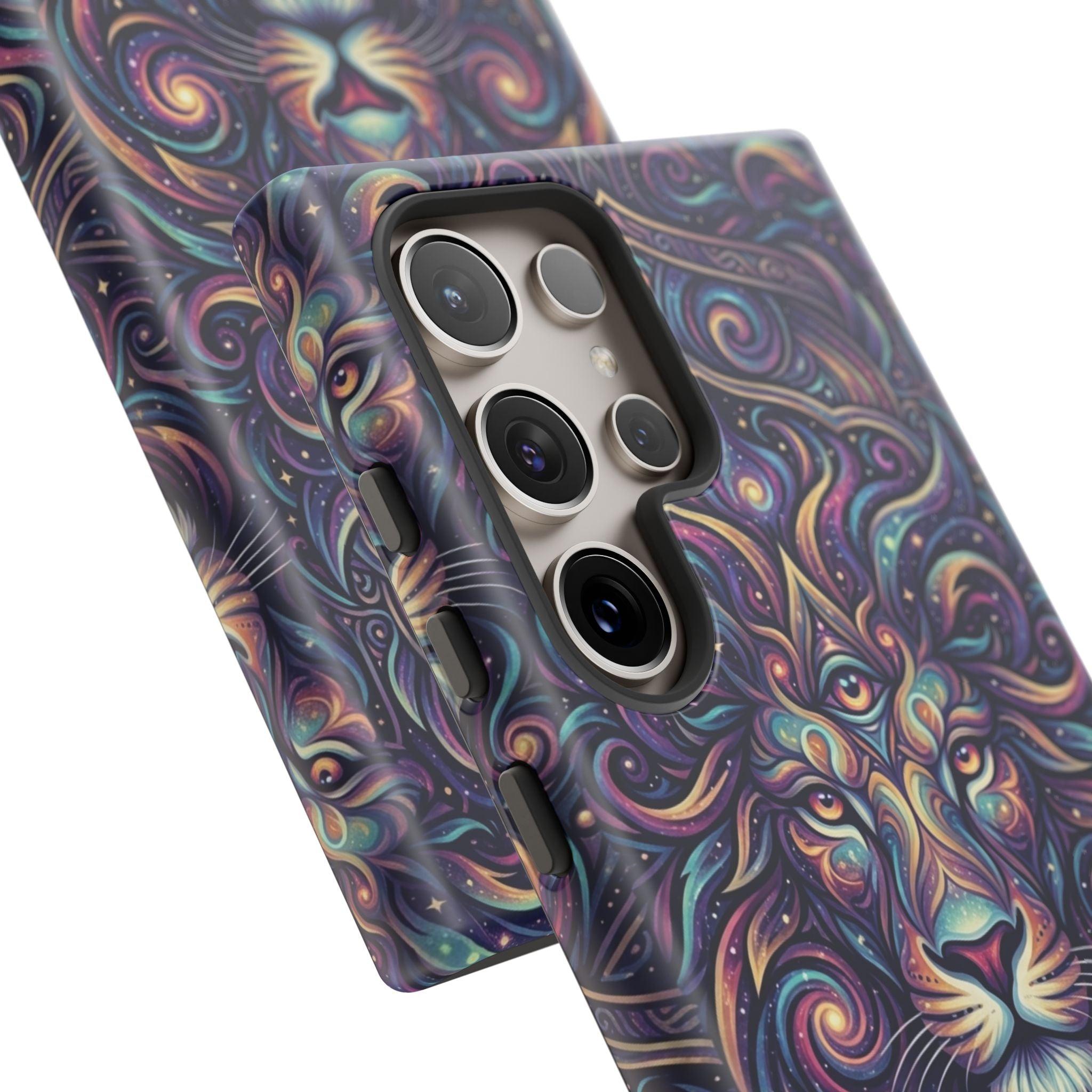 Lion Mandala Phone Case — Psychedelic Swirl Protective Cover