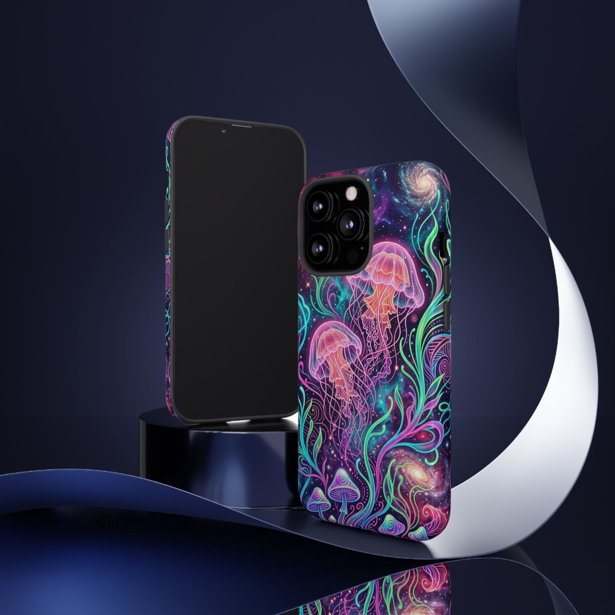 Jellyfish Galaxy Phone Case – Neon Sea Mushroom Tough Case