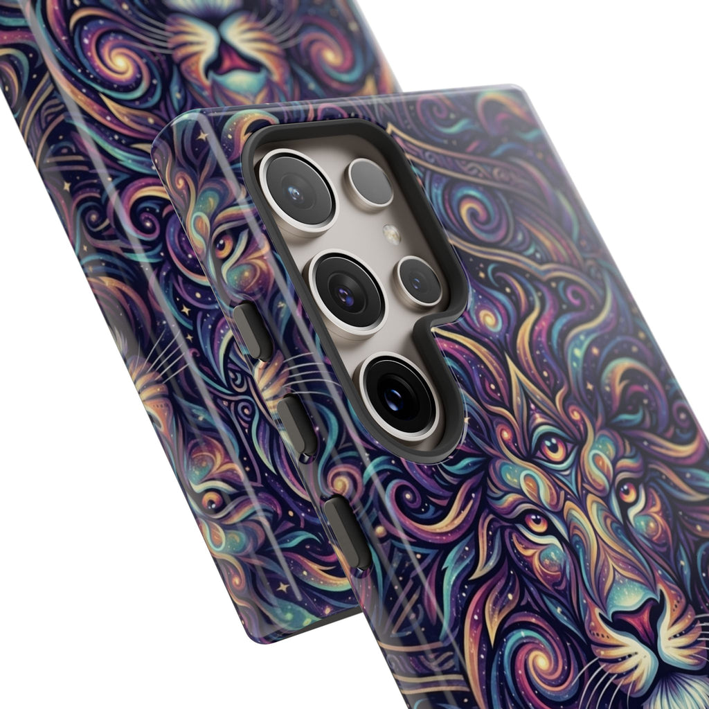 Lion Mandala Phone Case — Psychedelic Swirl Protective Cover