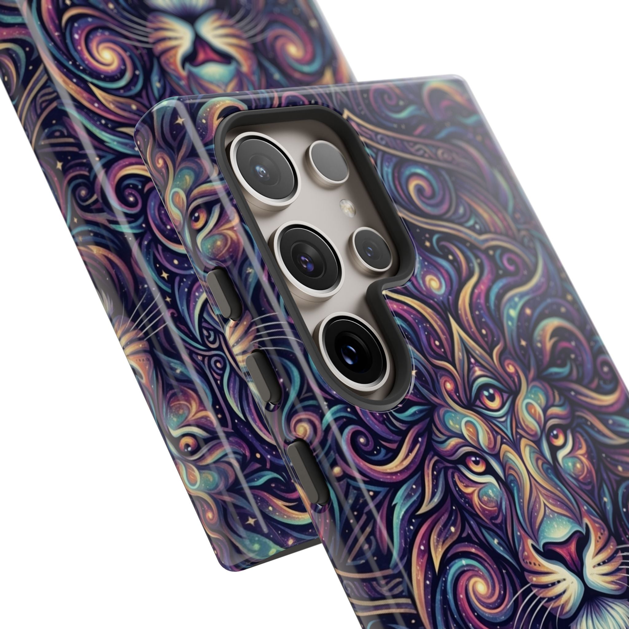 Lion Mandala Phone Case — Psychedelic Swirl Protective Cover
