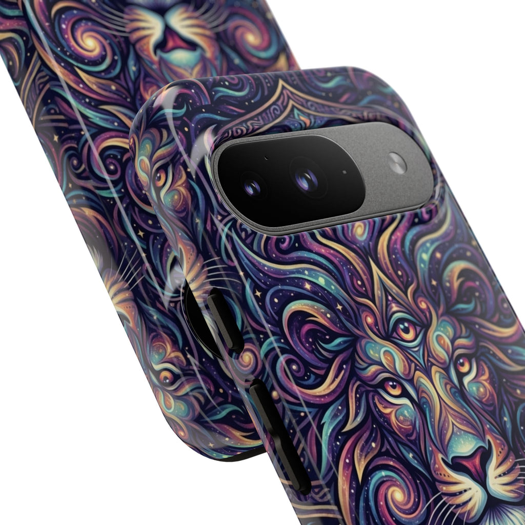 Lion Mandala Phone Case — Psychedelic Swirl Protective Cover