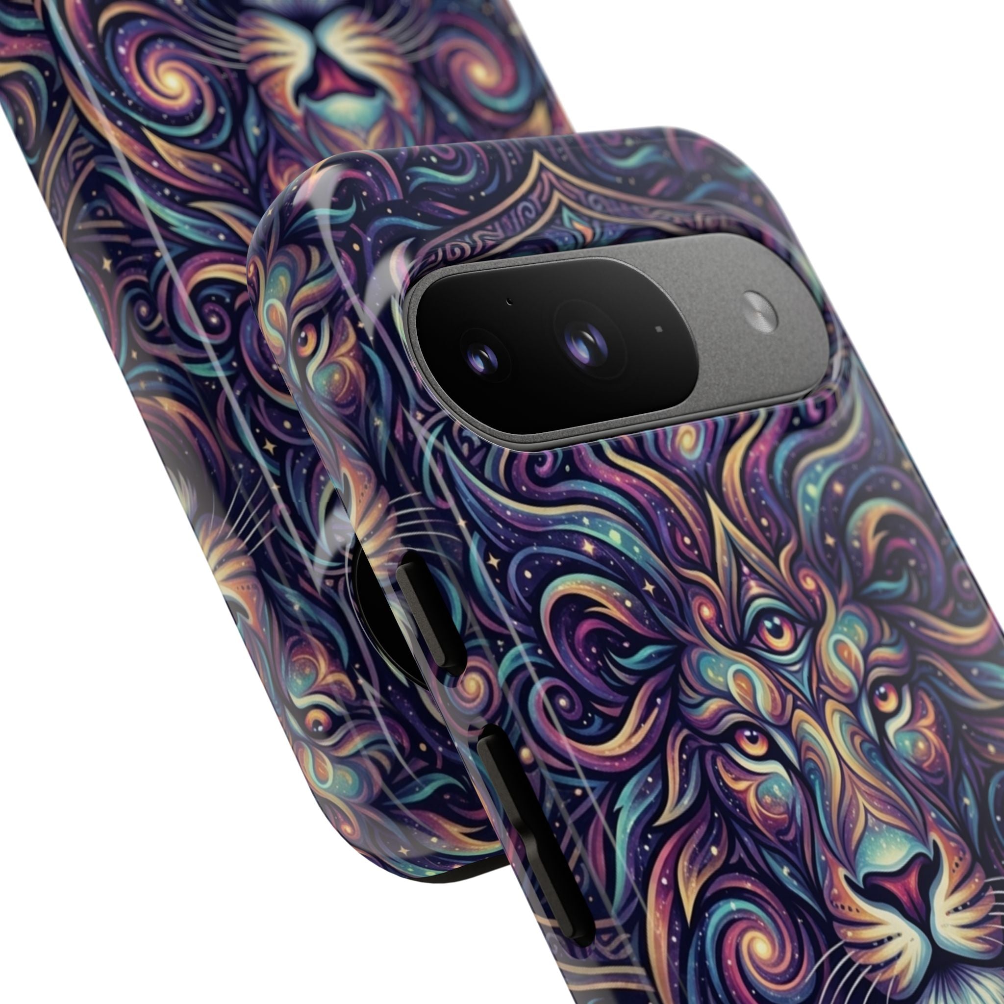 Lion Mandala Phone Case — Psychedelic Swirl Protective Cover