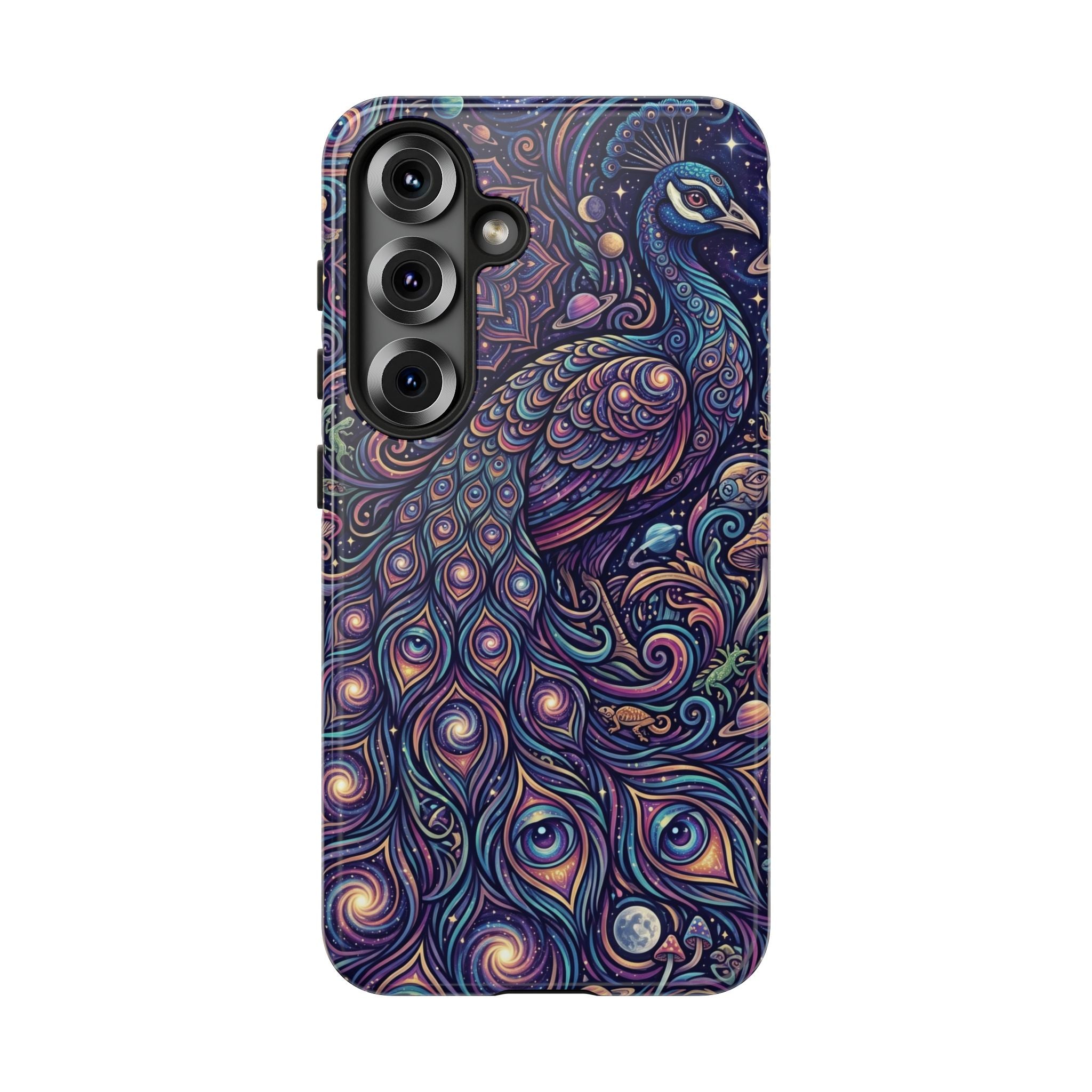 Peacock Mandala Phone Case — Protective Tough Case with Mystic Boho Design
