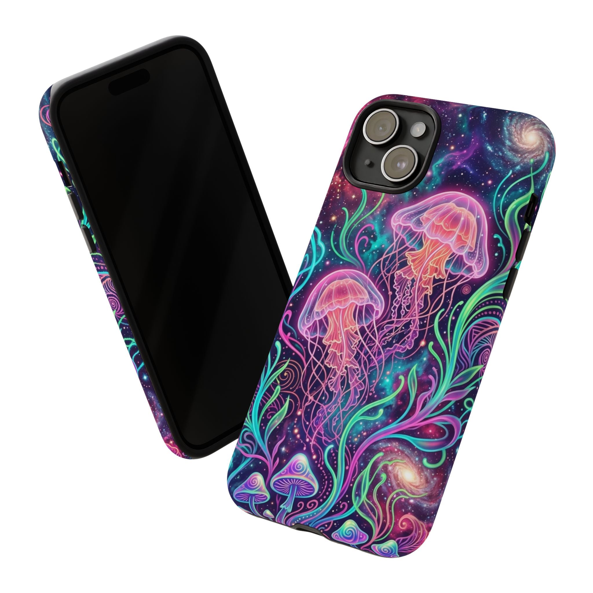 Jellyfish Galaxy Phone Case – Neon Sea Mushroom Tough Case