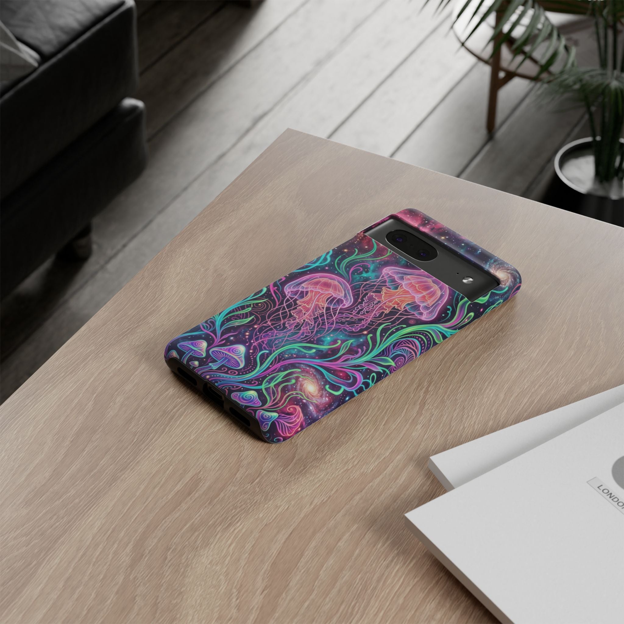 Jellyfish Galaxy Phone Case – Neon Sea Mushroom Tough Case